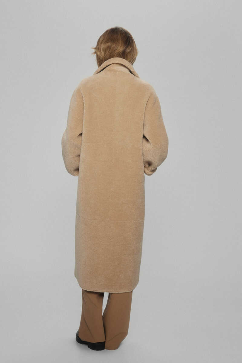 Pedro del Hierro Reversible faux shearling coat Beige
