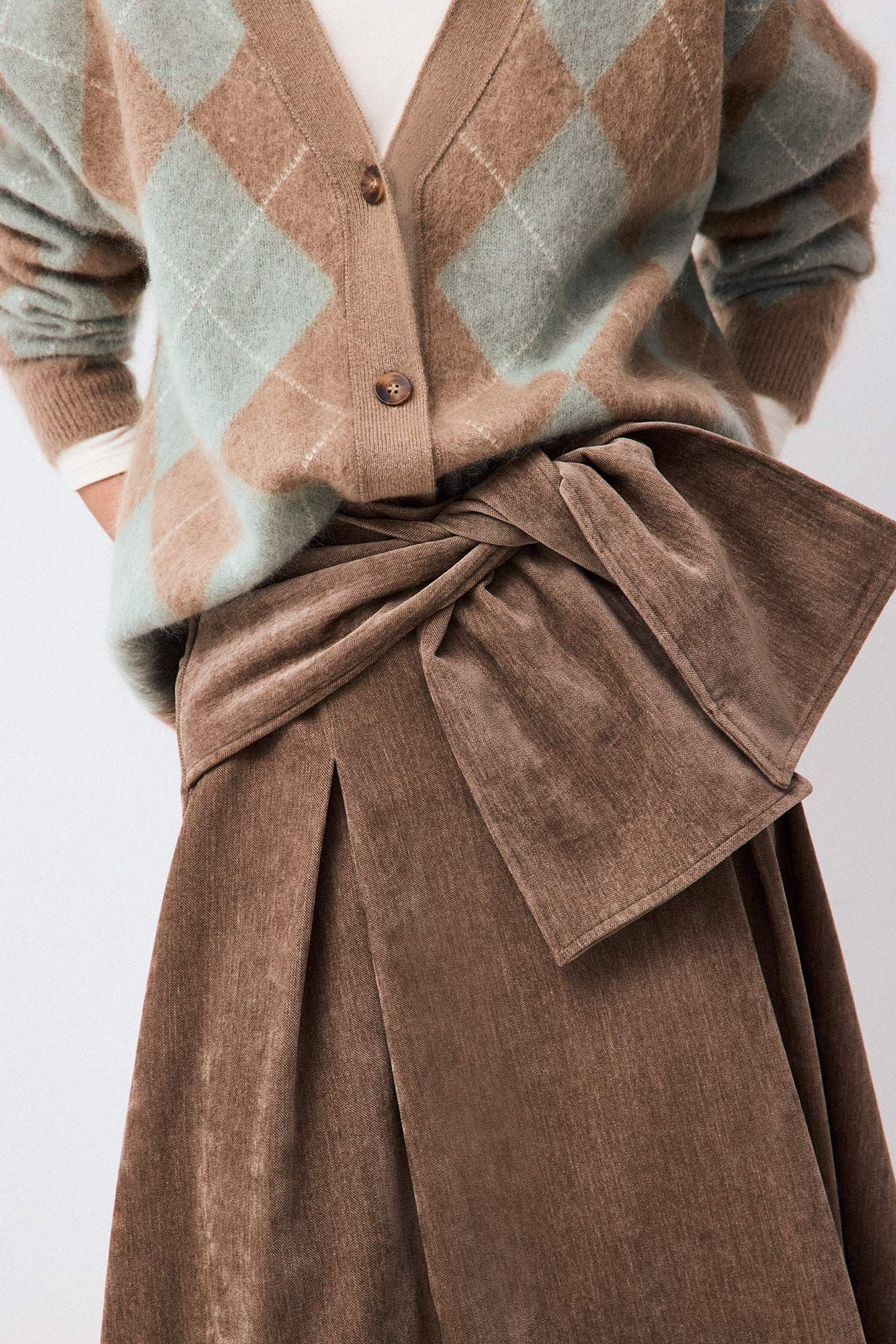 Pedro del Hierro Midi skirt with wide tie detail
