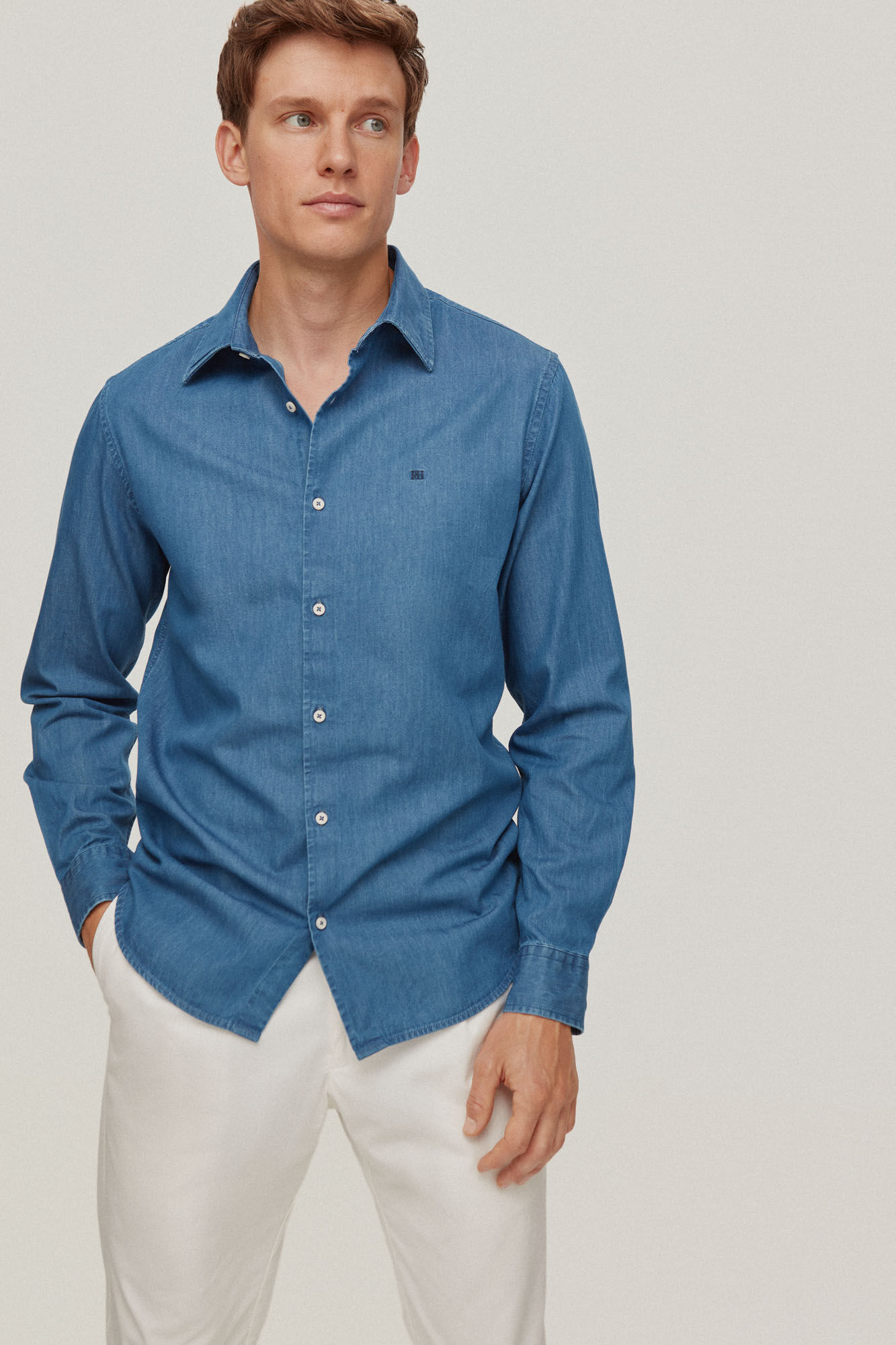 Pedro del Hierro Camisa denim Azul