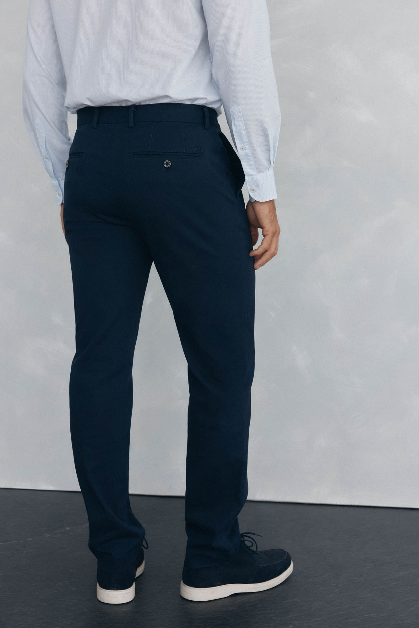 Pedro del Hierro Chino regular fit texture Blue