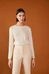 TFP by Tamara Falc&oacute; Sheer sequin jumper Ecru