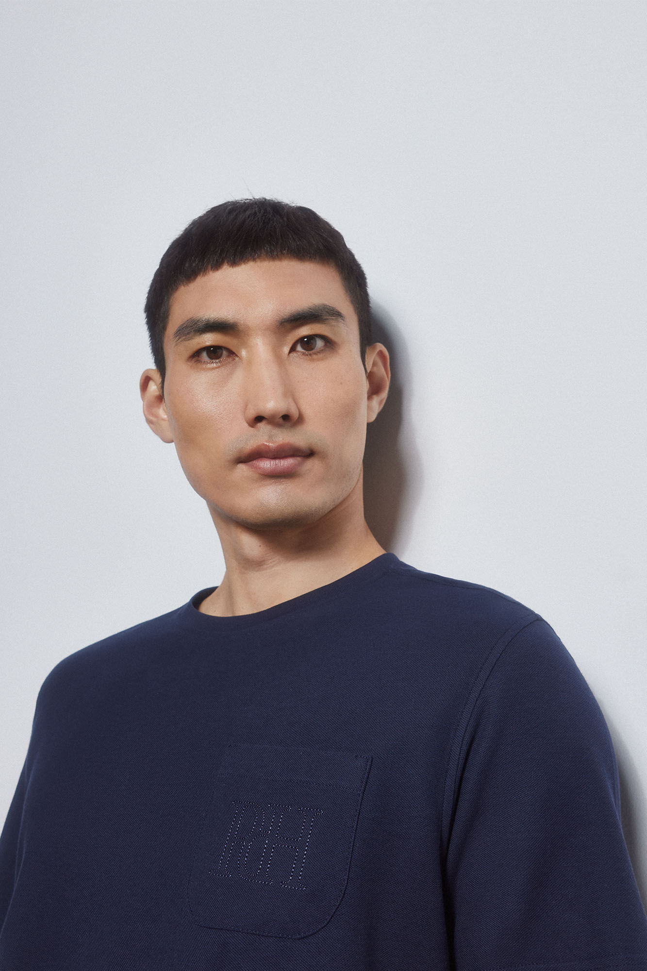 Pedro del Hierro Piqu&eacute; T-shirt with pocket Blue
