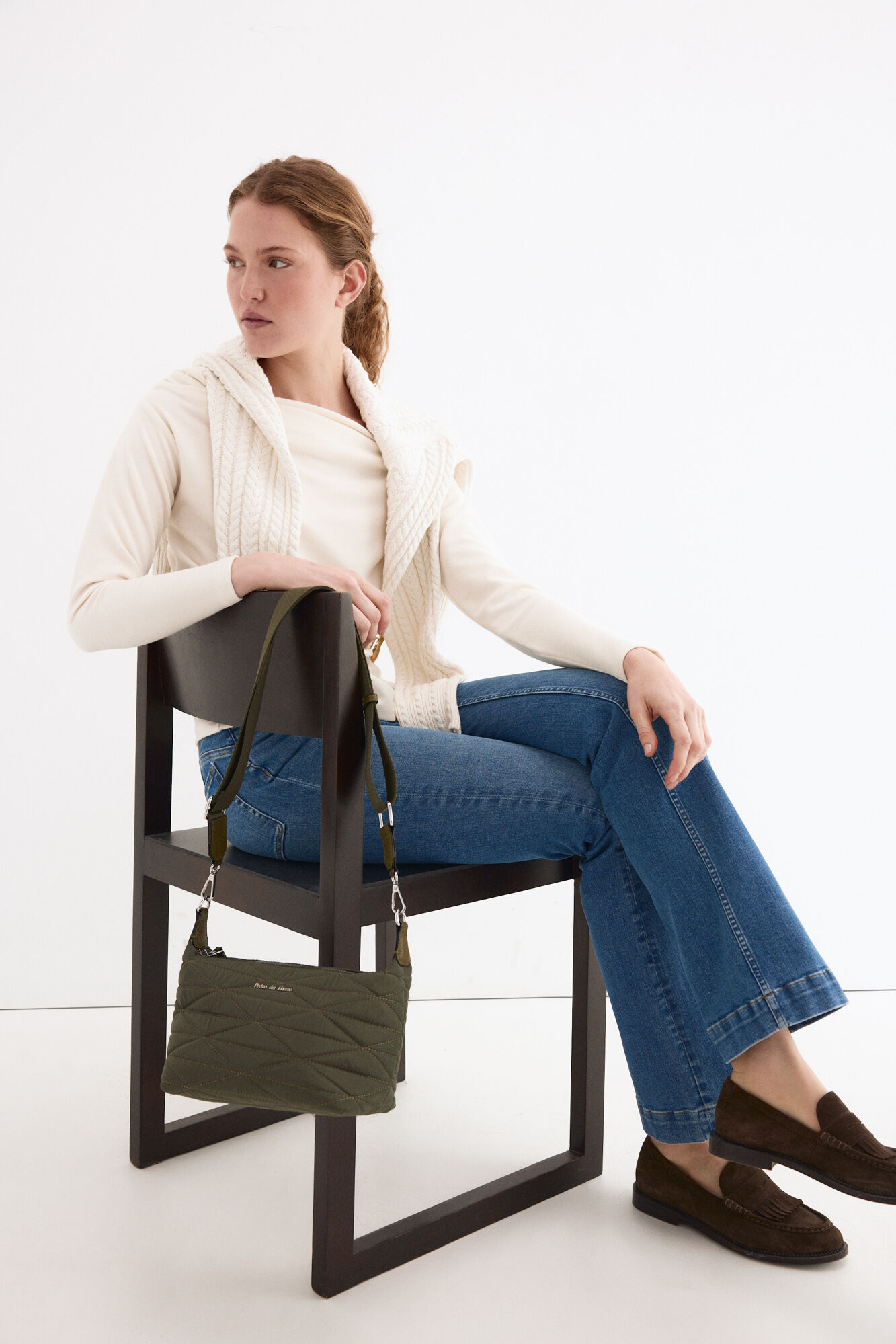 Pedro del Hierro Mala a tiracolo acolchoada em nylon Verde