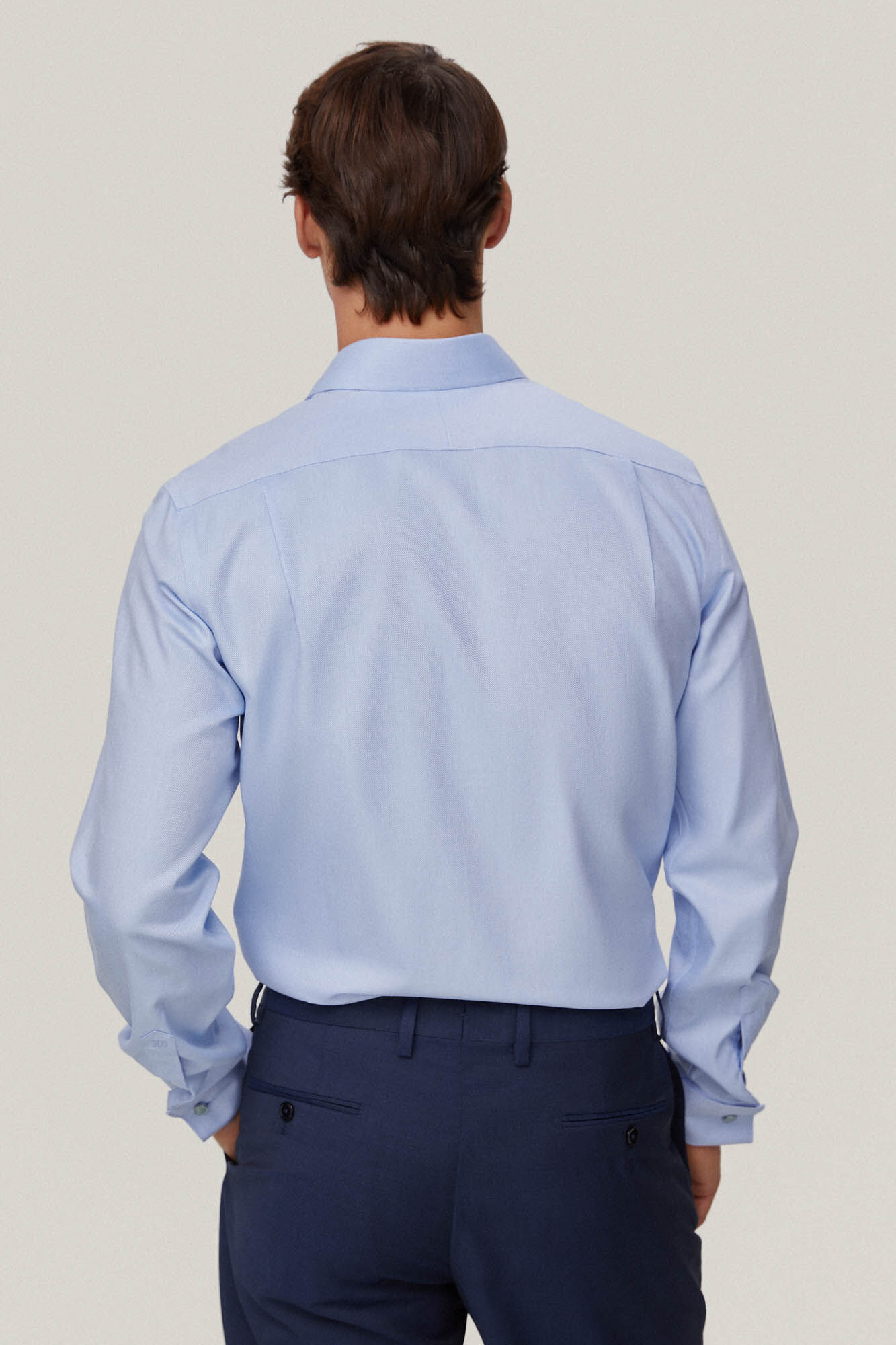 Pedro del Hierro Camisa vestir gemelos estructura lisa non iron + antimanchas Azul