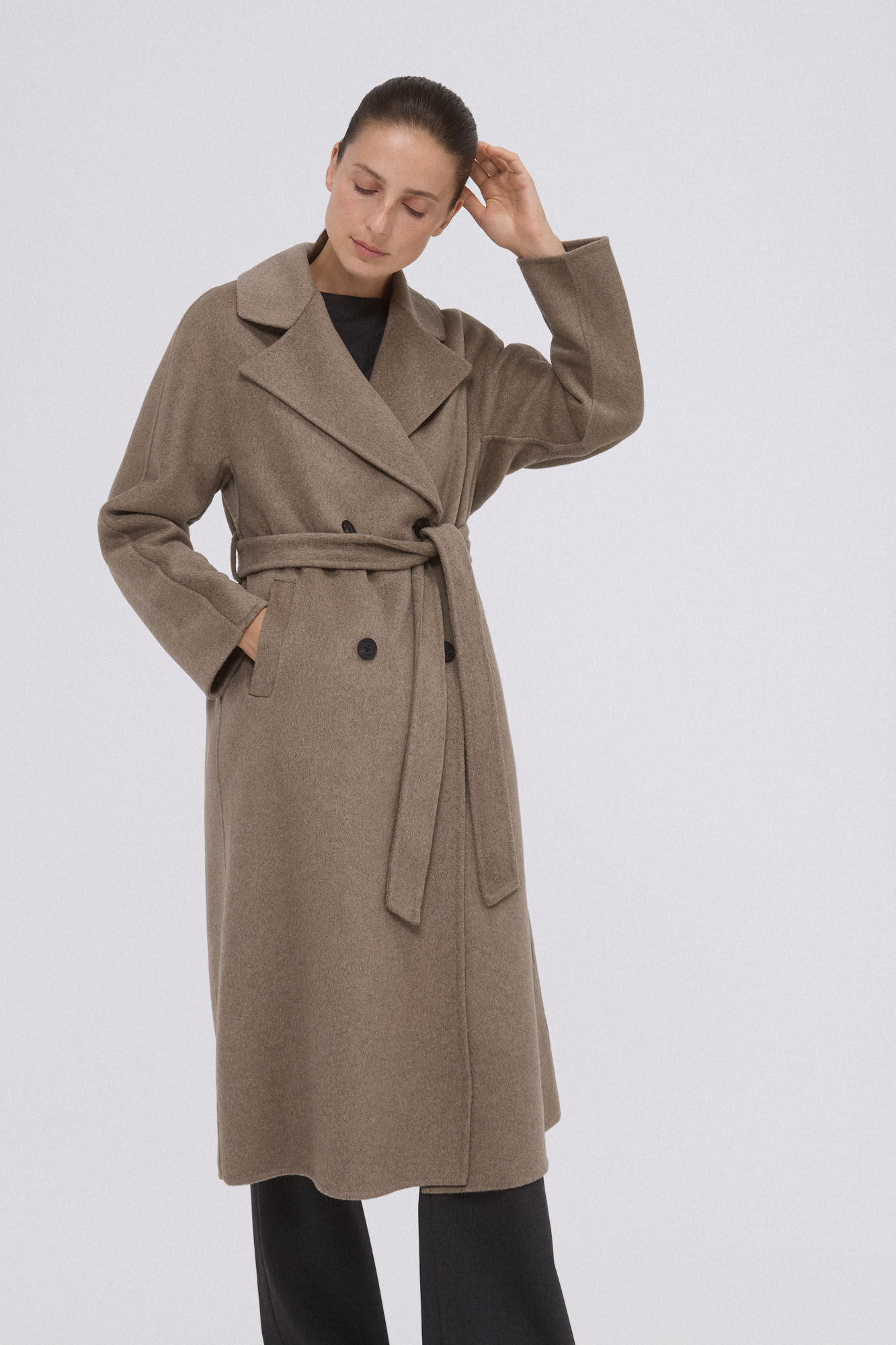 Pedro del Hierro Doubleface dressing gown coat Grey