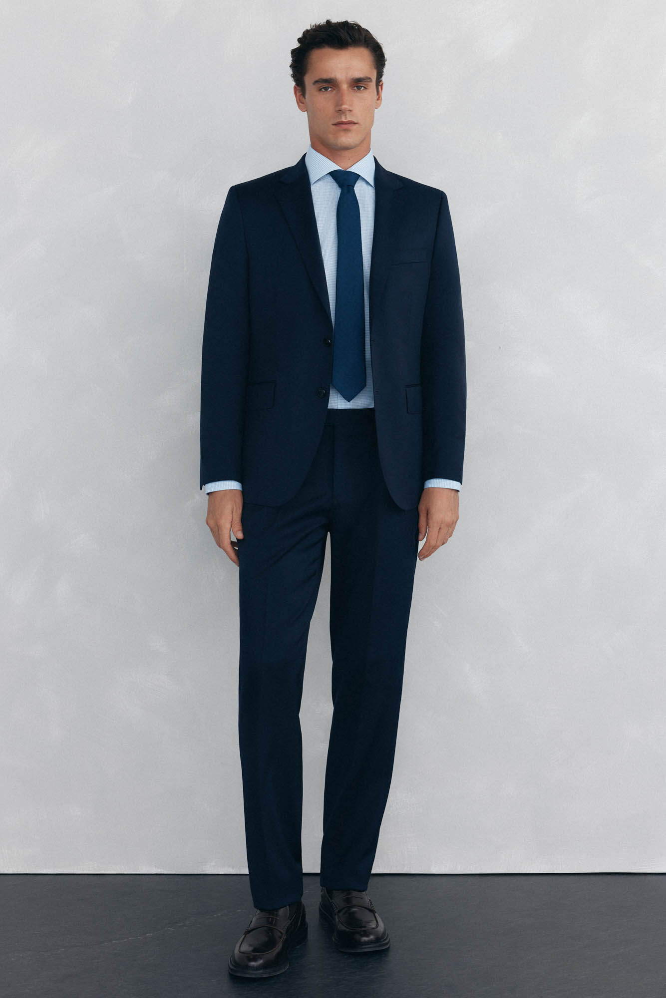 Pedro del Hierro Checked dress shirt, non-iron + anti-stain Blue