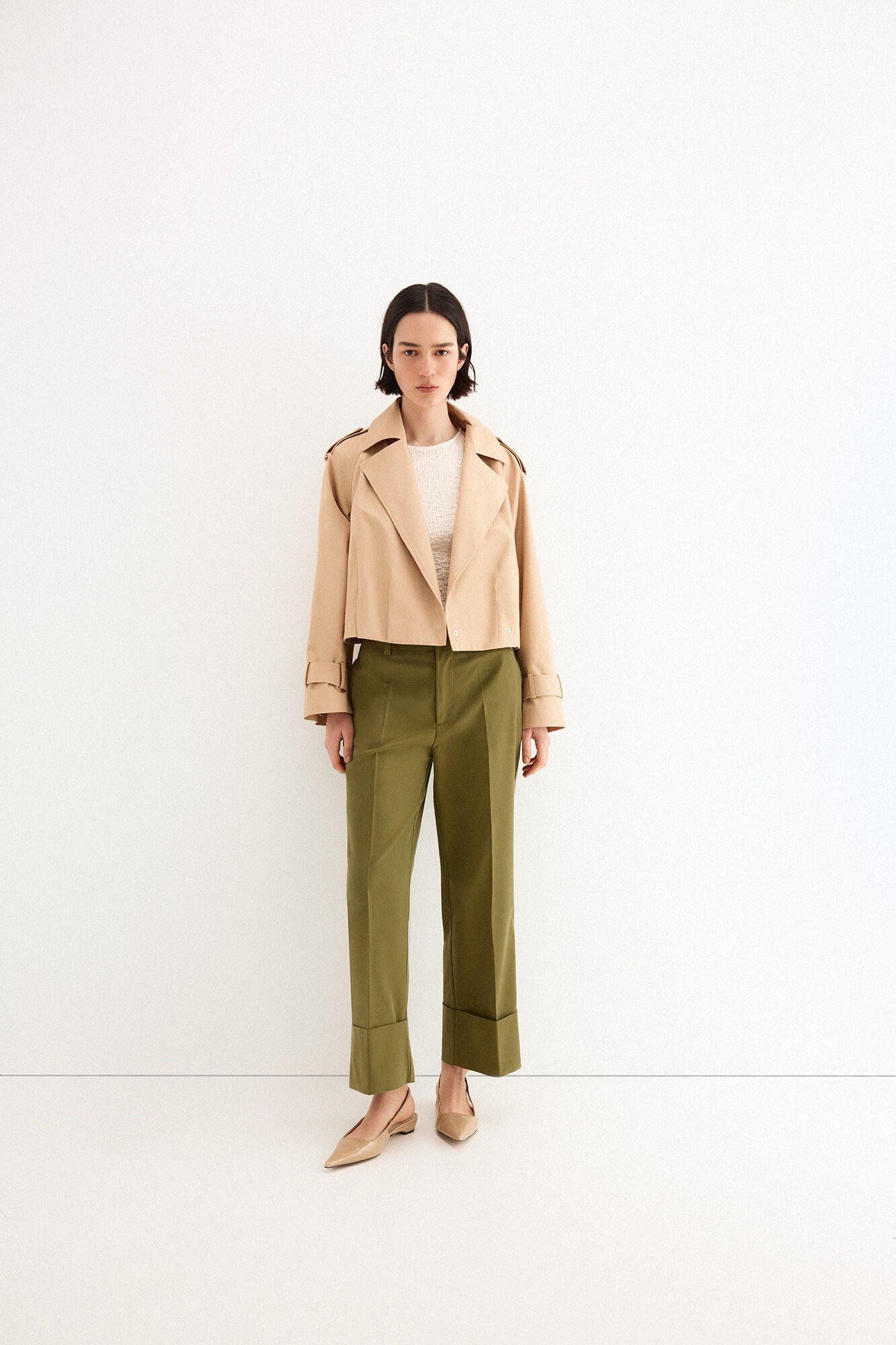 Pedro del Hierro Green straight leg trousers