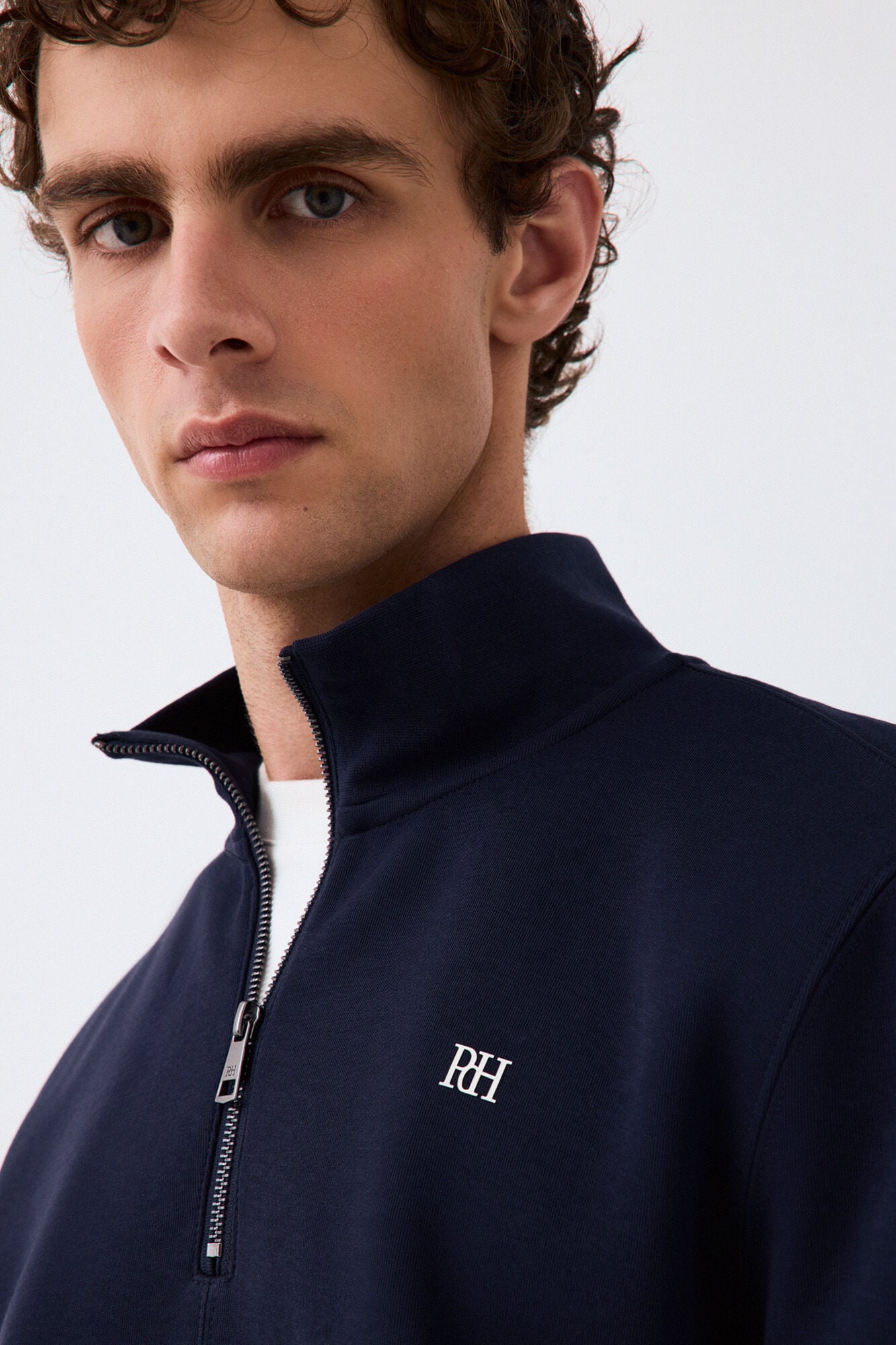 Pedro del Hierro Neoprene funnel neck sweatshirt Blue