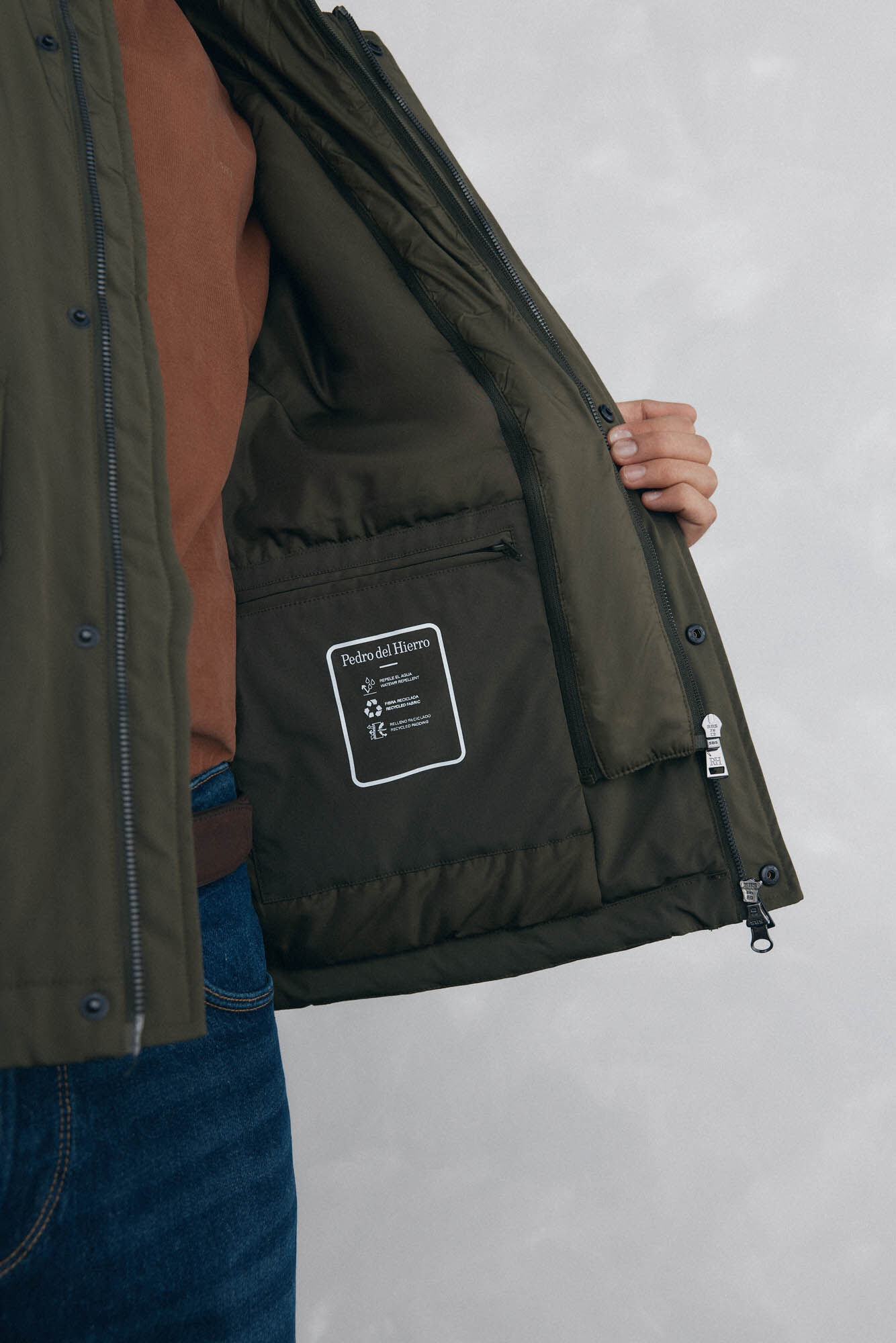 Pedro del Hierro Jacket with leaf neck Green