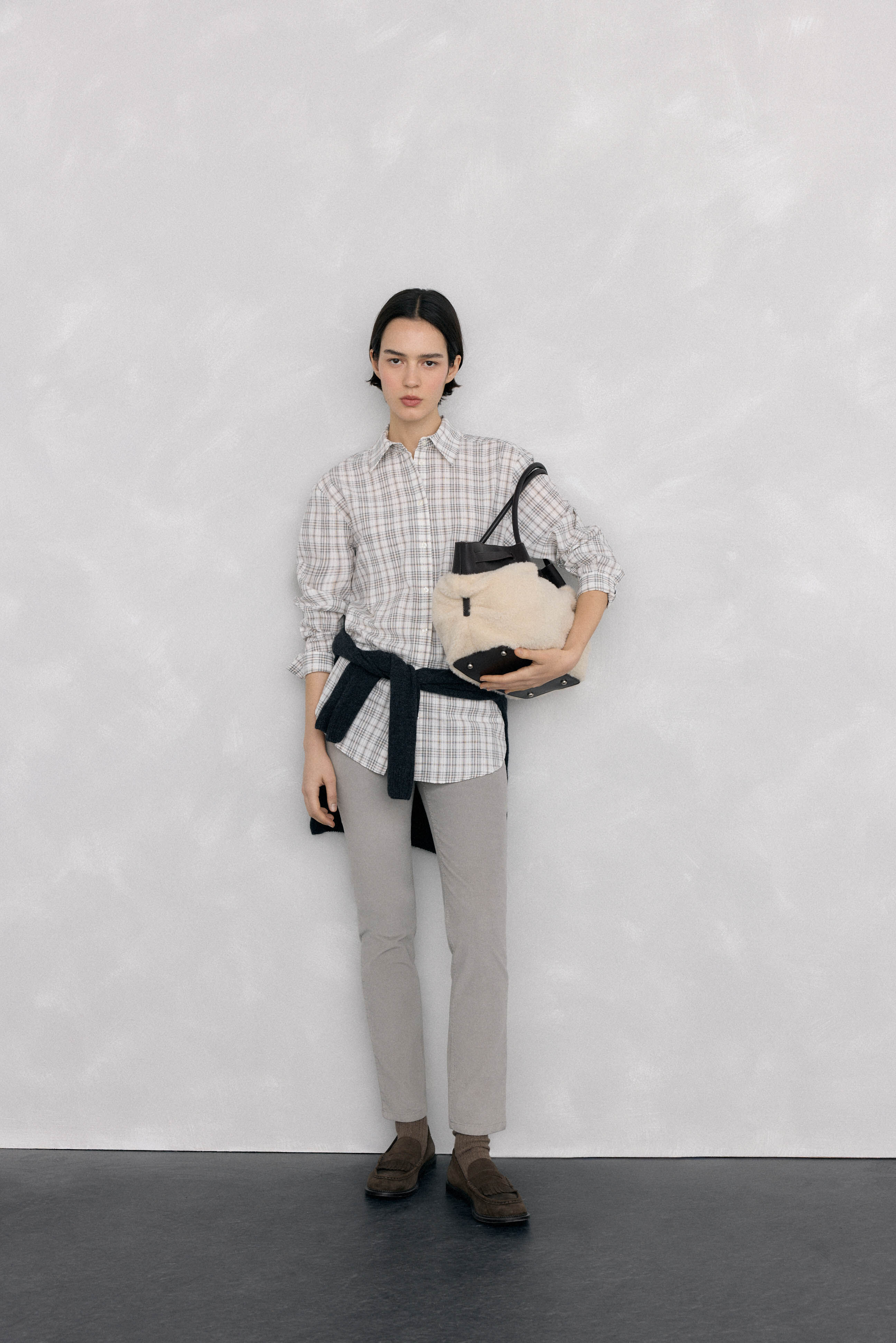 Pedro del Hierro Cal&ccedil;as push-up de veludo Cizento