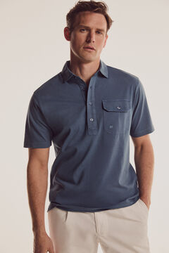 Pedro del Hierro Washed jersey polo shirt Blue