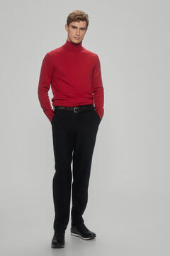 Pedro del Hierro Cotton/silk high neck jumper Red