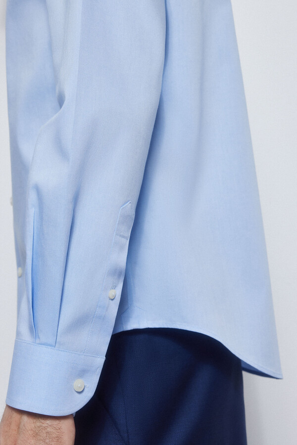 Pedro del Hierro camisa formal lisa non iron + antimanchas Azul