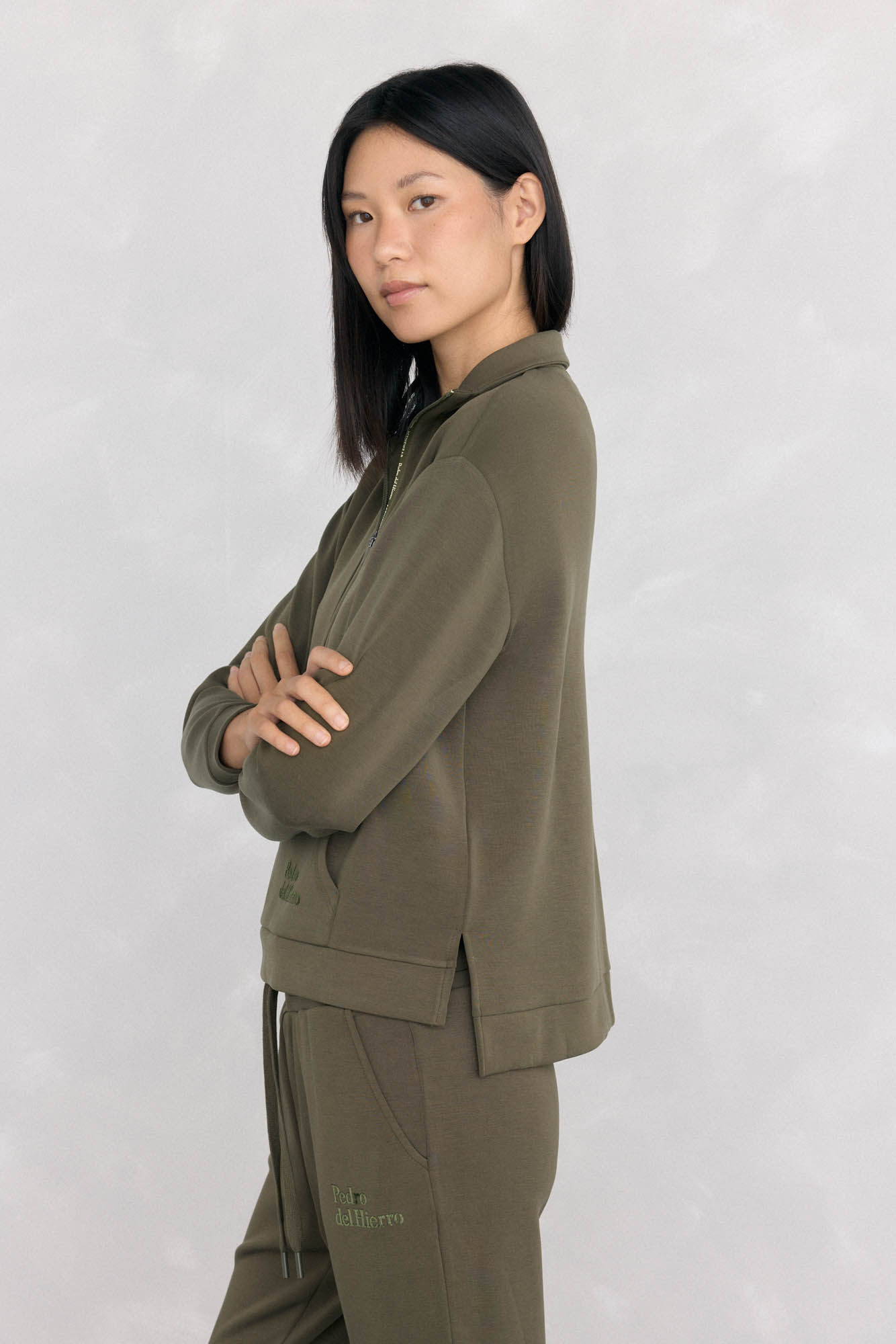 Pedro del Hierro soft touch sweatshirt with Perkins neck