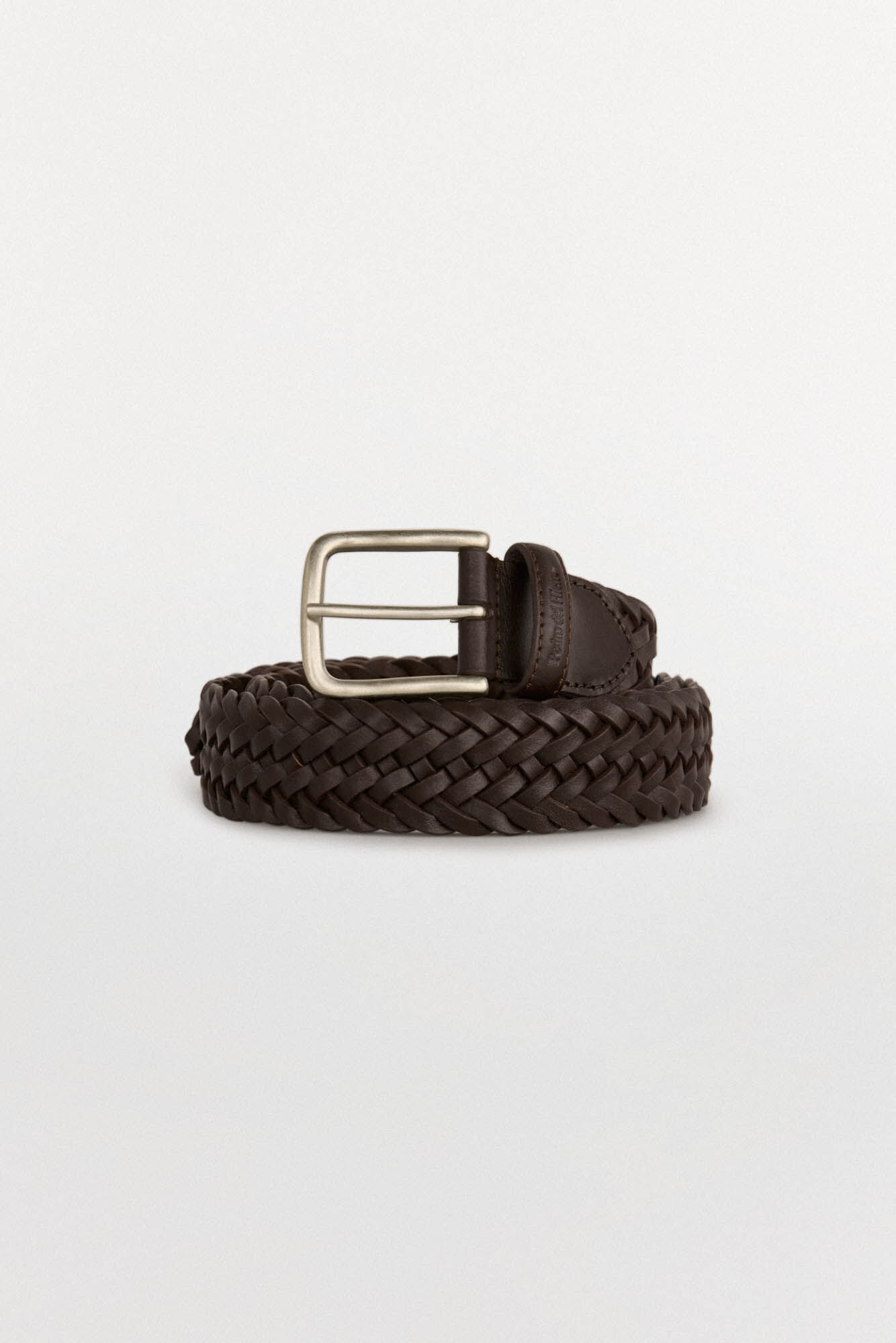 Pedro del Hierro Braided leather belt Brown