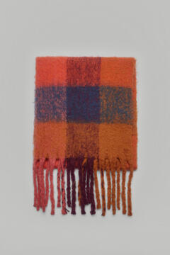 Pedro del Hierro Multicoloured checked mohair-feel scarf Several