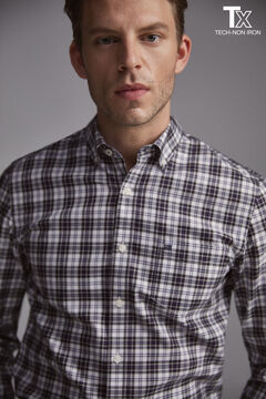 Pedro del Hierro Tech Non-Iron cotton shirt Blue