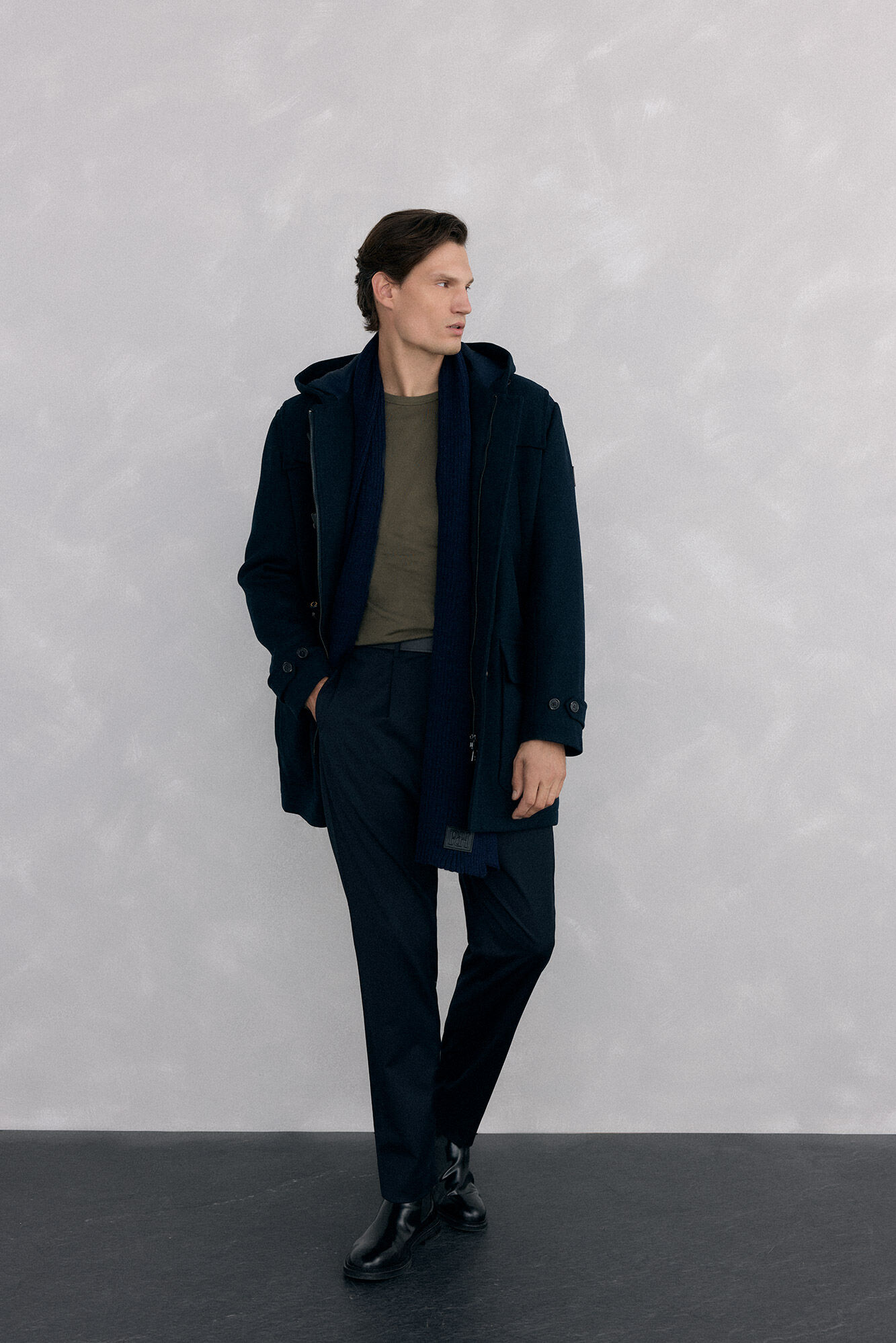 Pedro del Hierro Sobretudo de l&atilde; com alamares