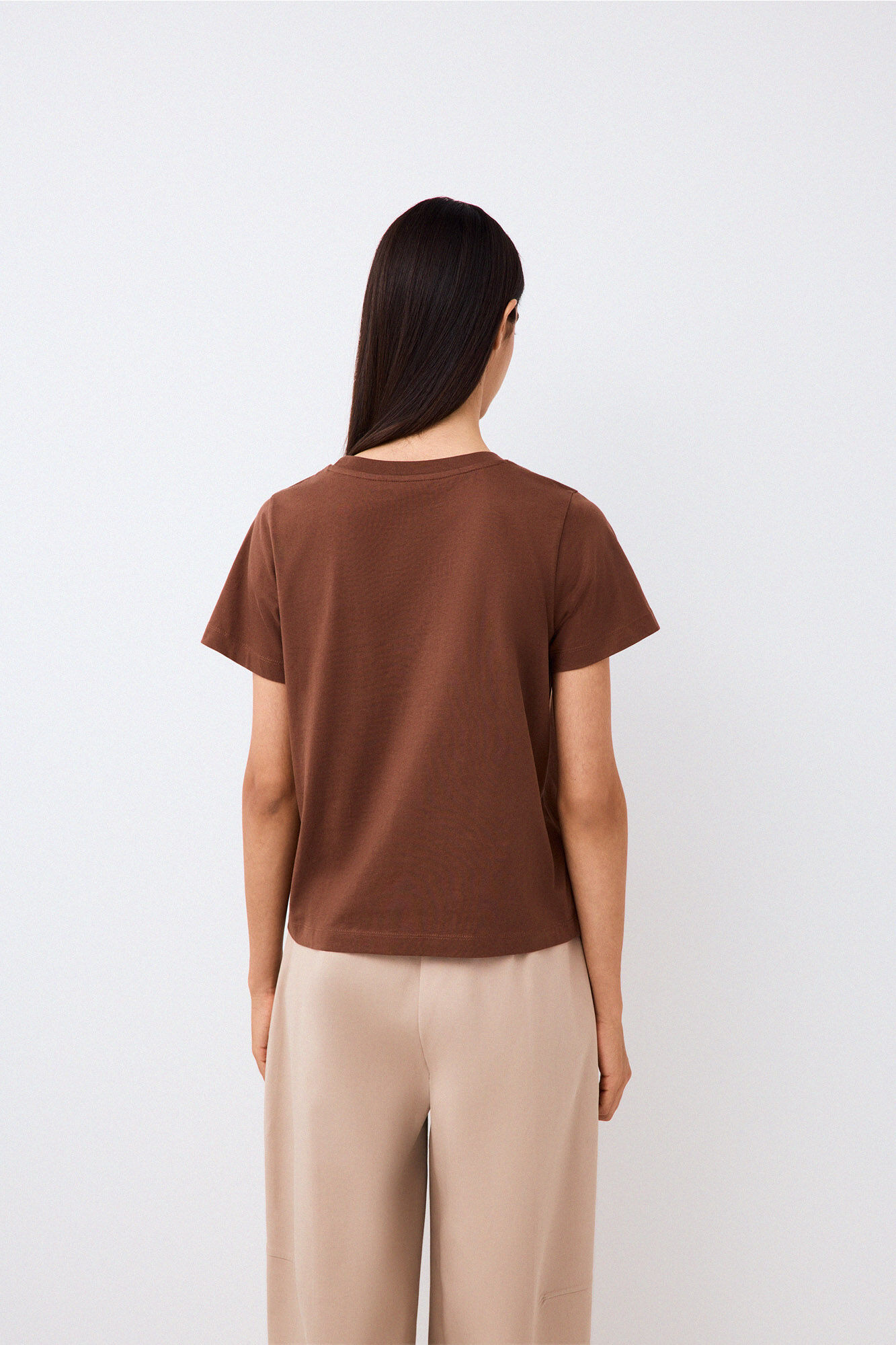 Pedro del Hierro Print logo T-shirt with studs Brown