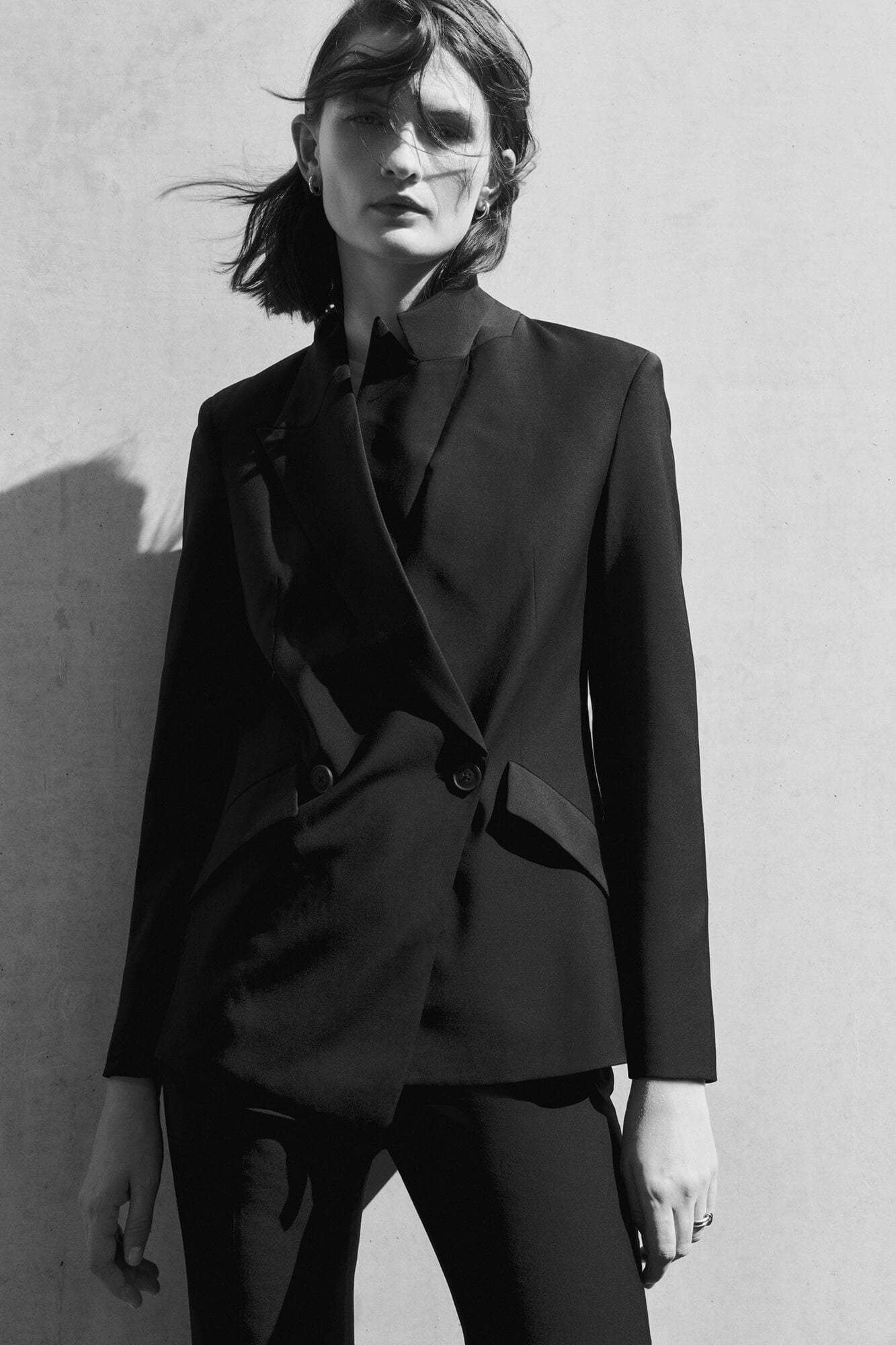 Pedro del Hierro Navy asymmetric blazer