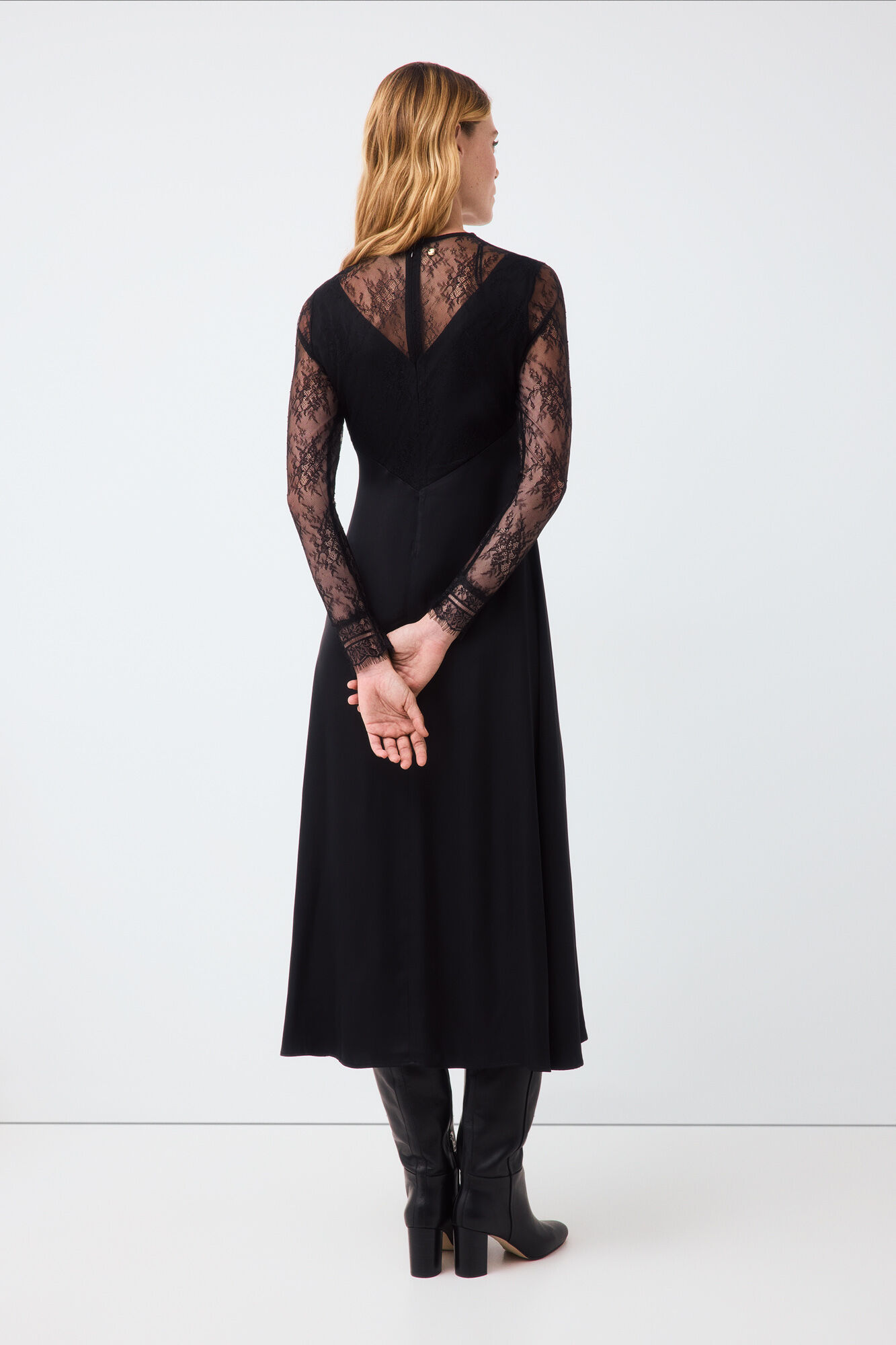 Pedro del Hierro Lace midi dress Black