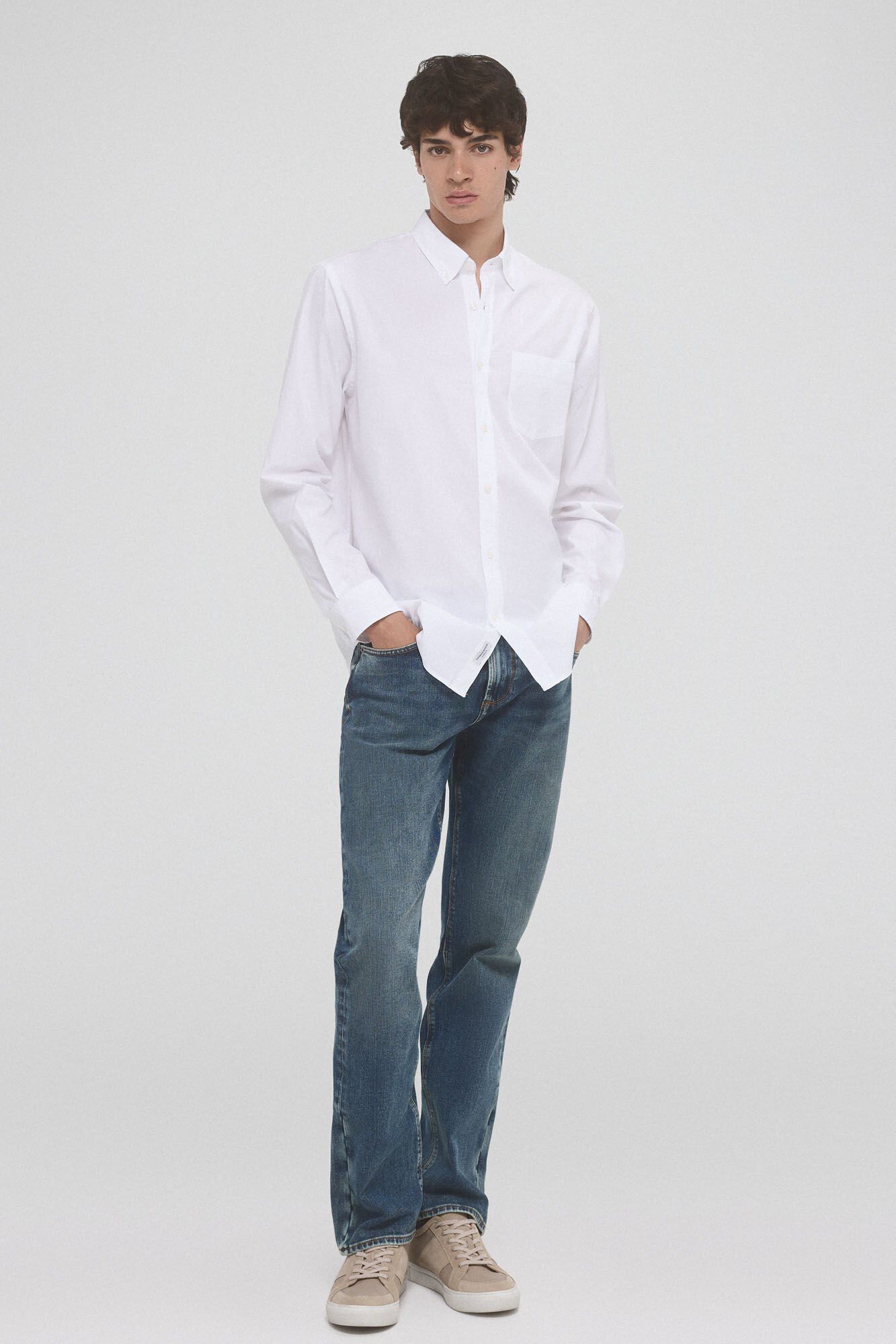 Pedro del Hierro Italian poplin shirt White