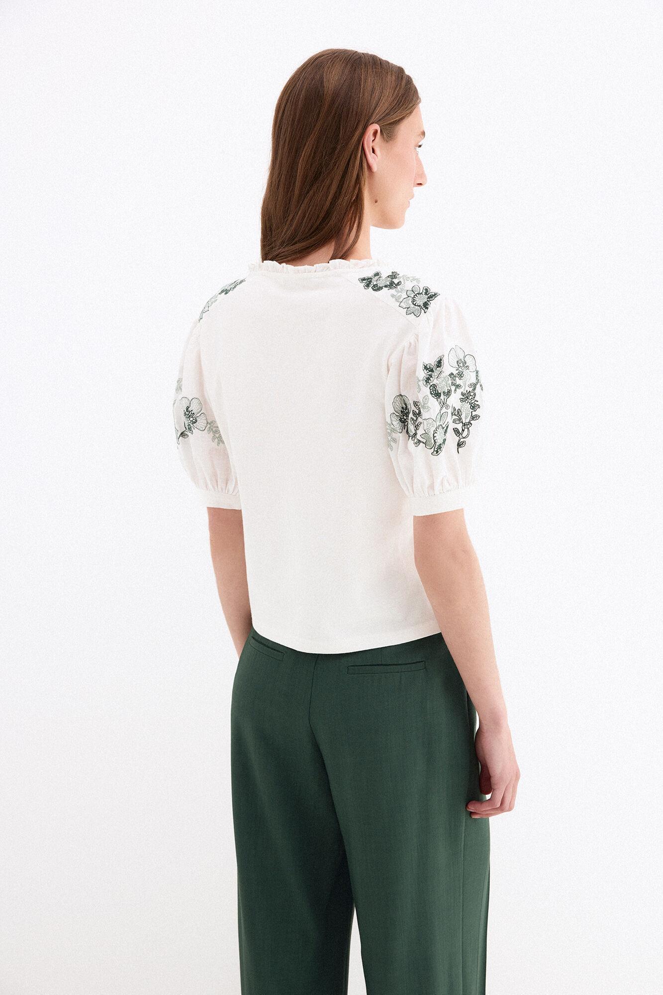 Pedro del Hierro Embroidered combined T-shirt White