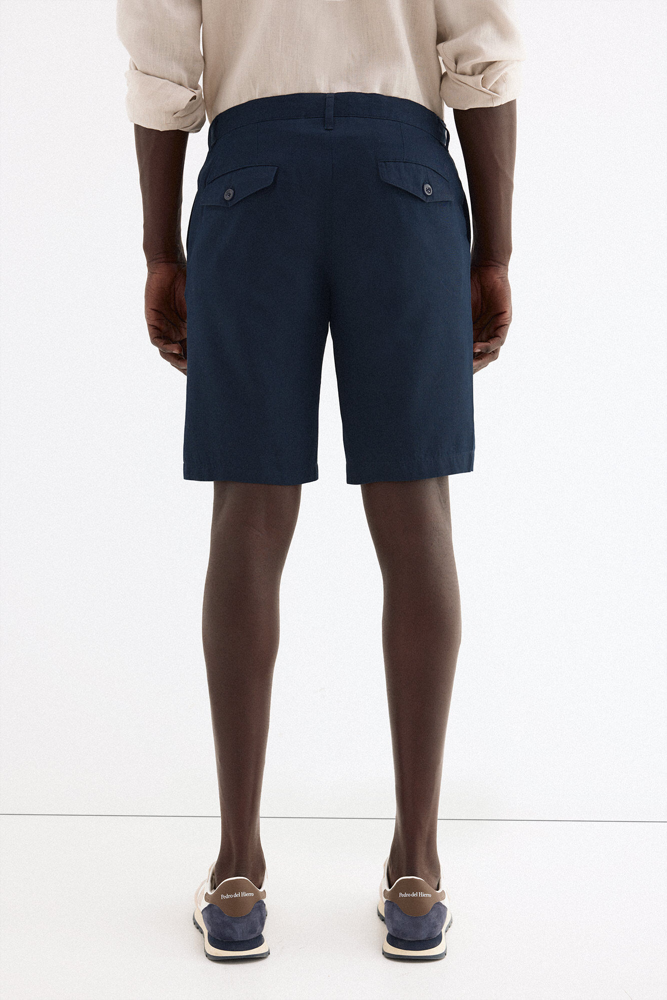 Pedro del Hierro Linen cotton Bermuda shorts Blue