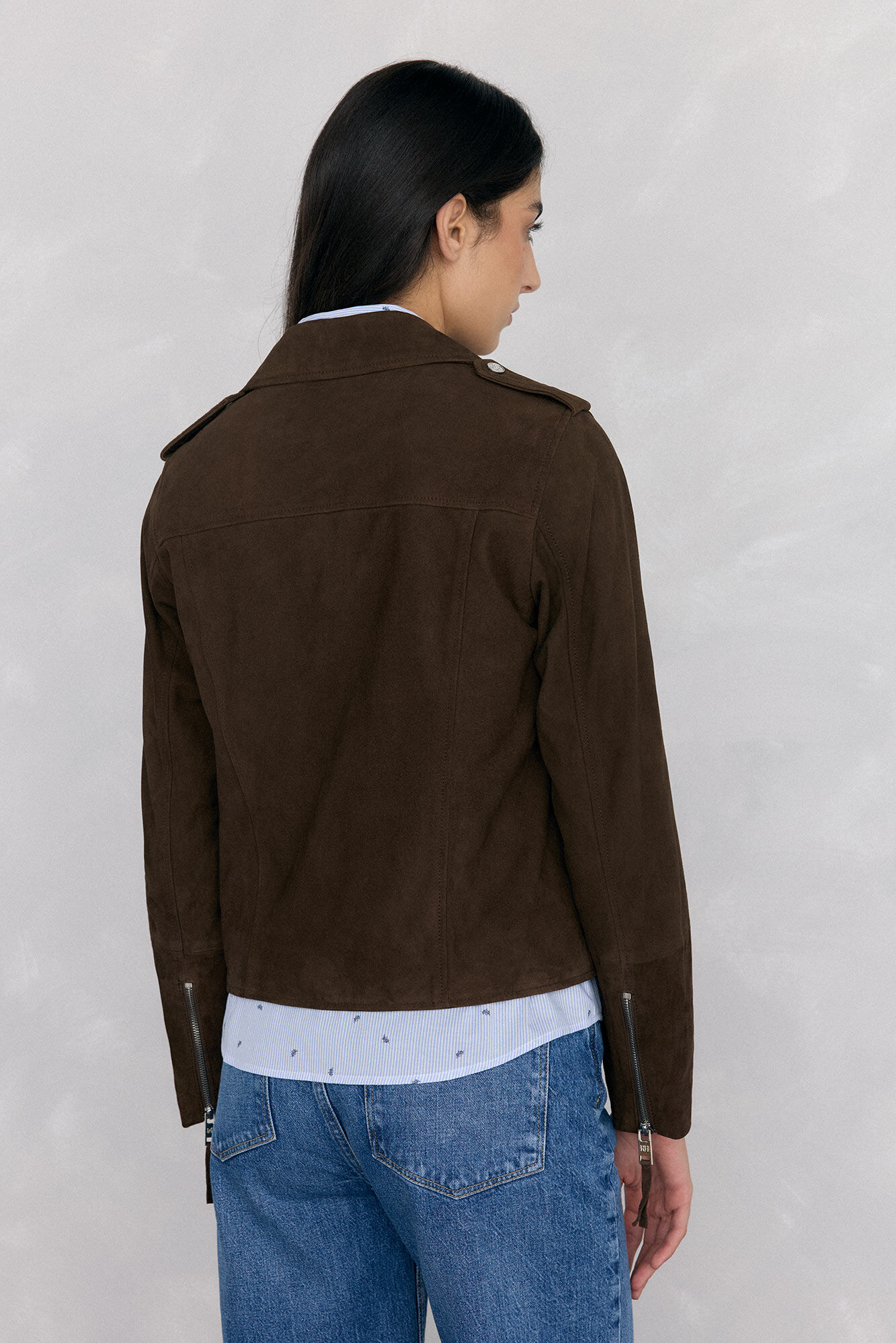 Pedro del Hierro Jaqueta de motociclista de camur&ccedil;a Marrom