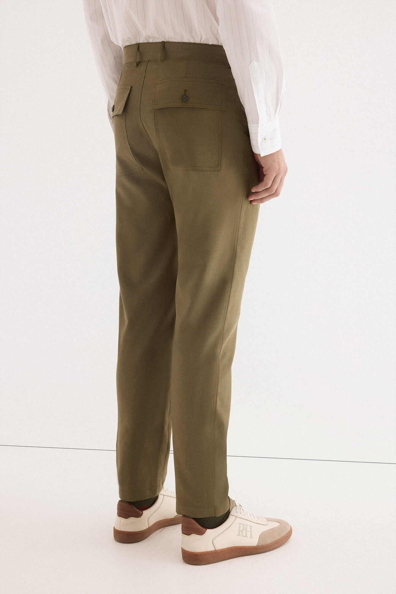 Pedro del Hierro Linen worker regular trousers Green