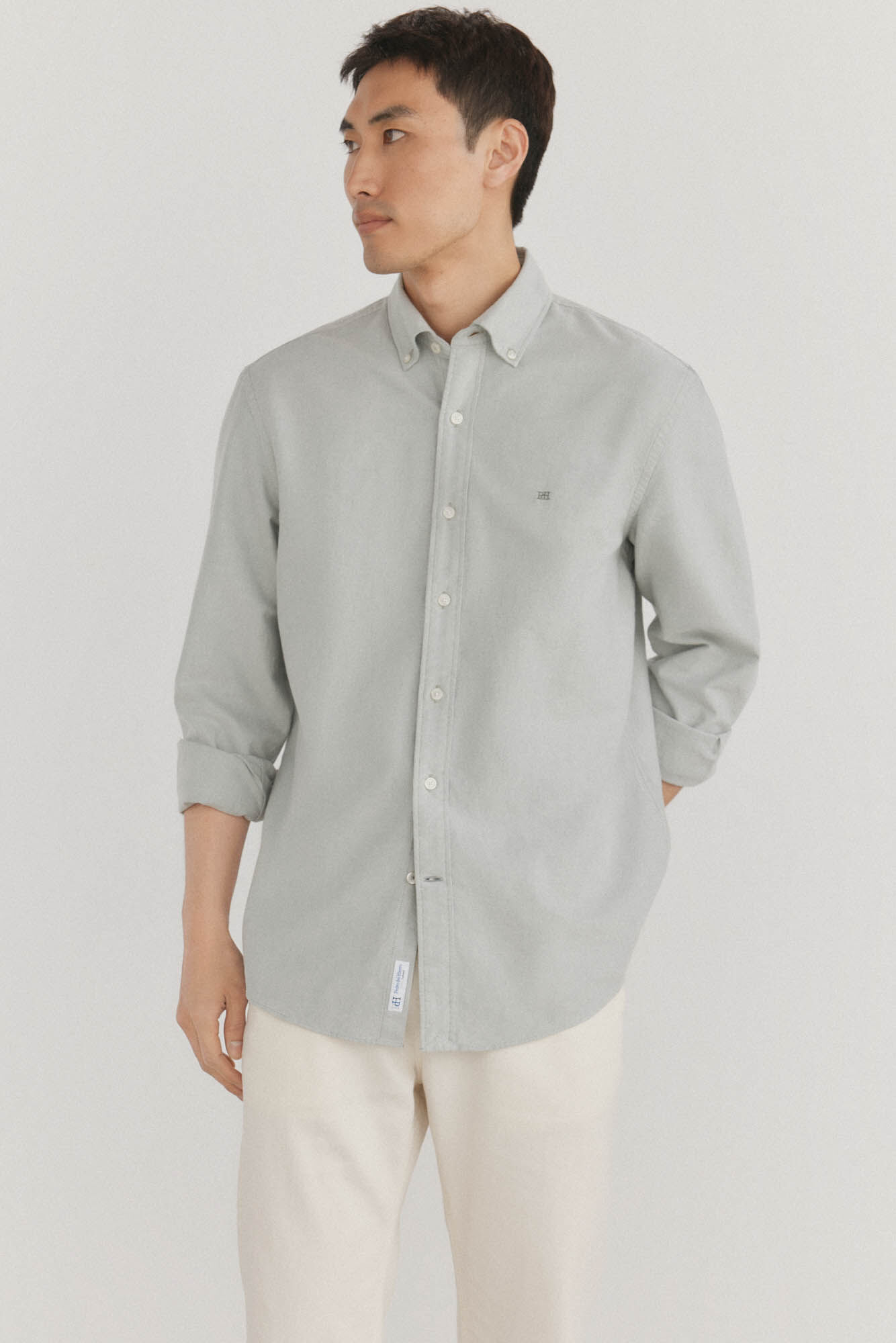 Pedro del Hierro Iconic plain oxford shirt Green
