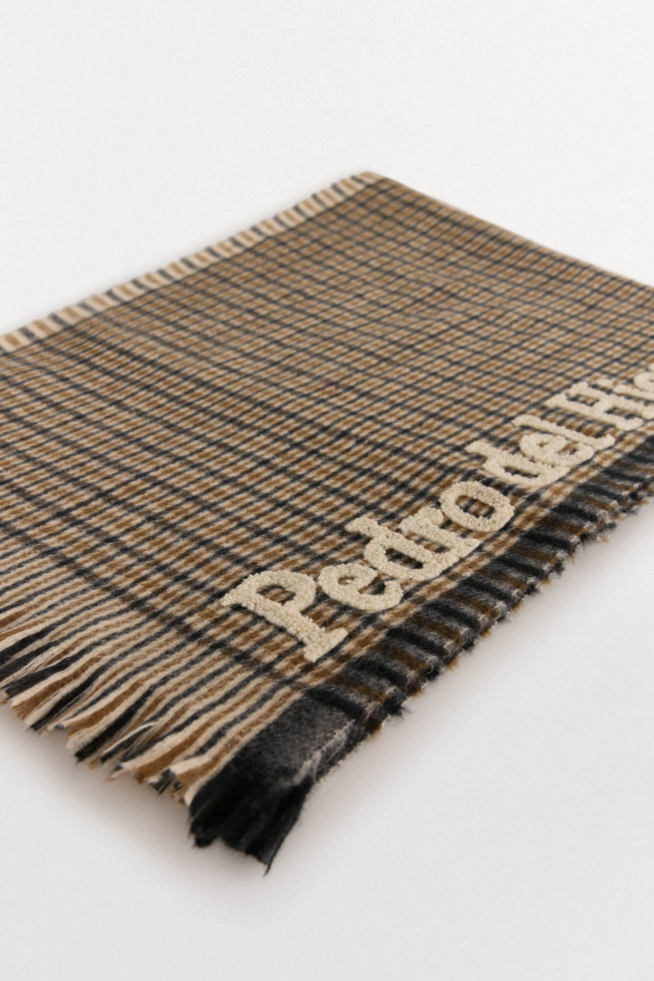 Pedro del Hierro Cachecol de tecido xadrez Cizento