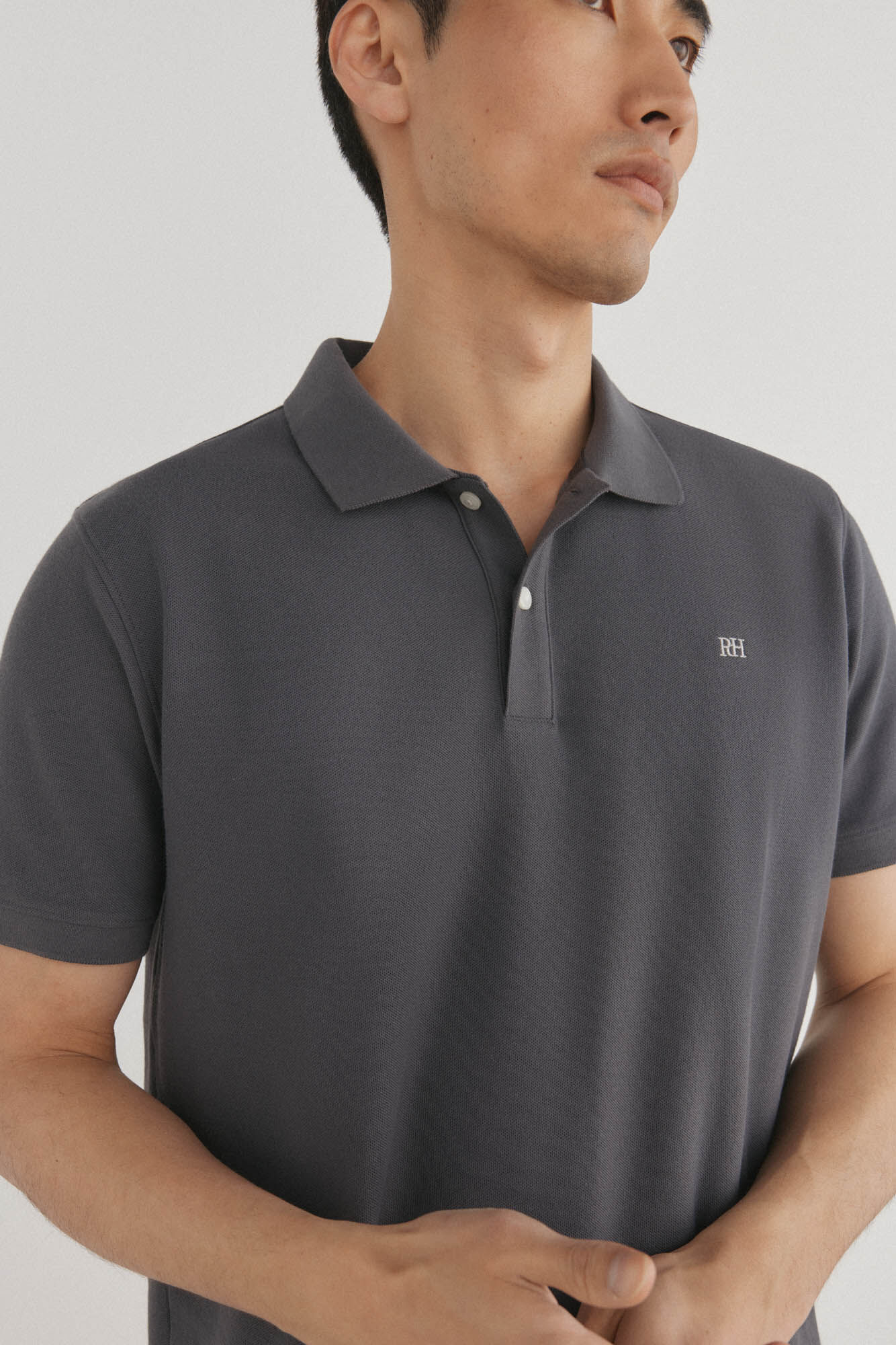 Pedro del Hierro Polo b&aacute;sico slim Gris