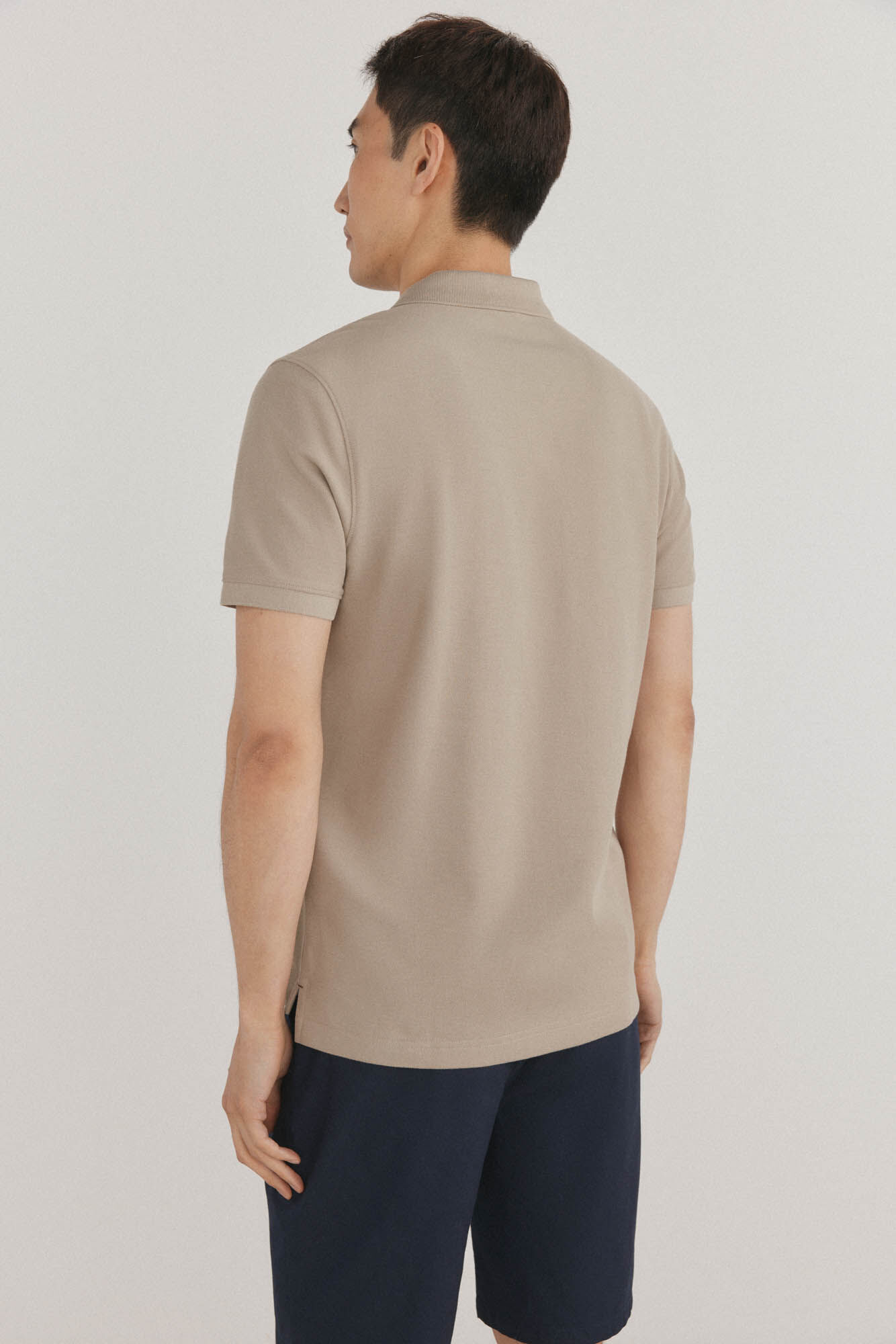 Pedro del Hierro Basic regular piqu&eacute; polo shirt Beige