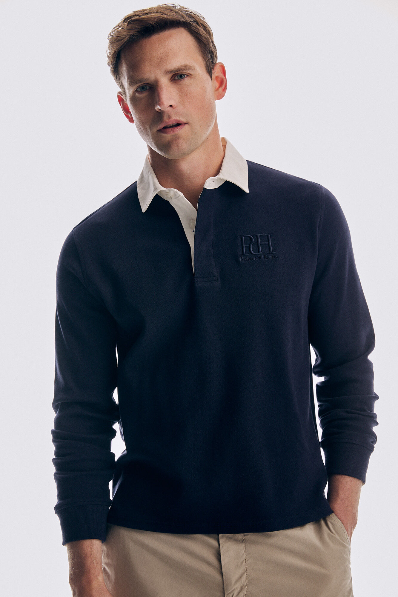 Pedro del Hierro Plain rugby shirt Blue