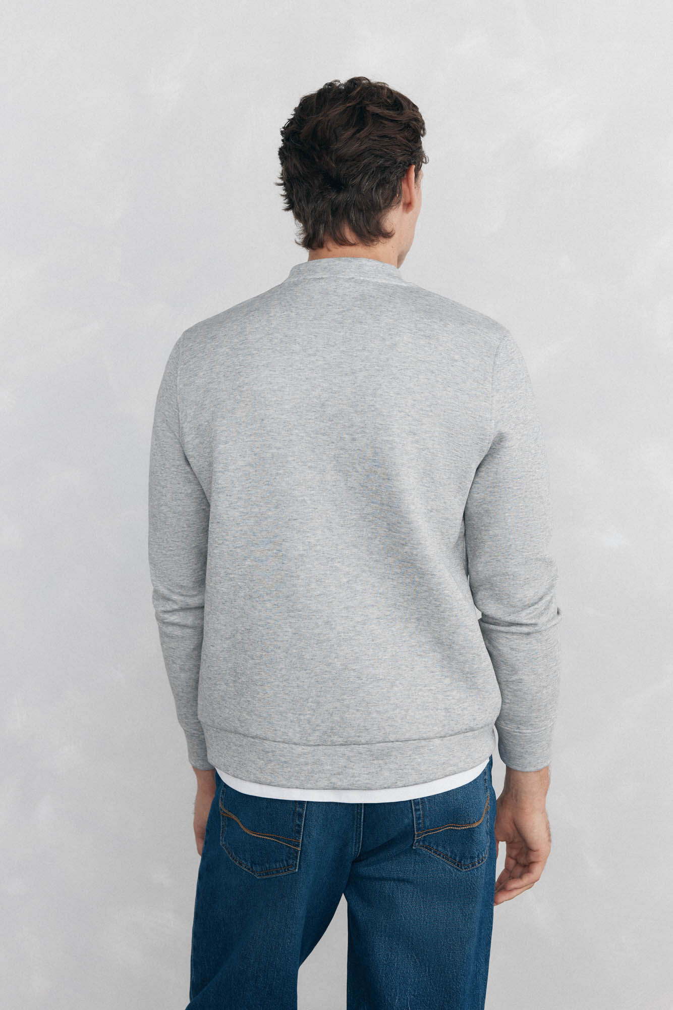 Pedro del Hierro Crew neck sweatshirt in technical fabric Grey