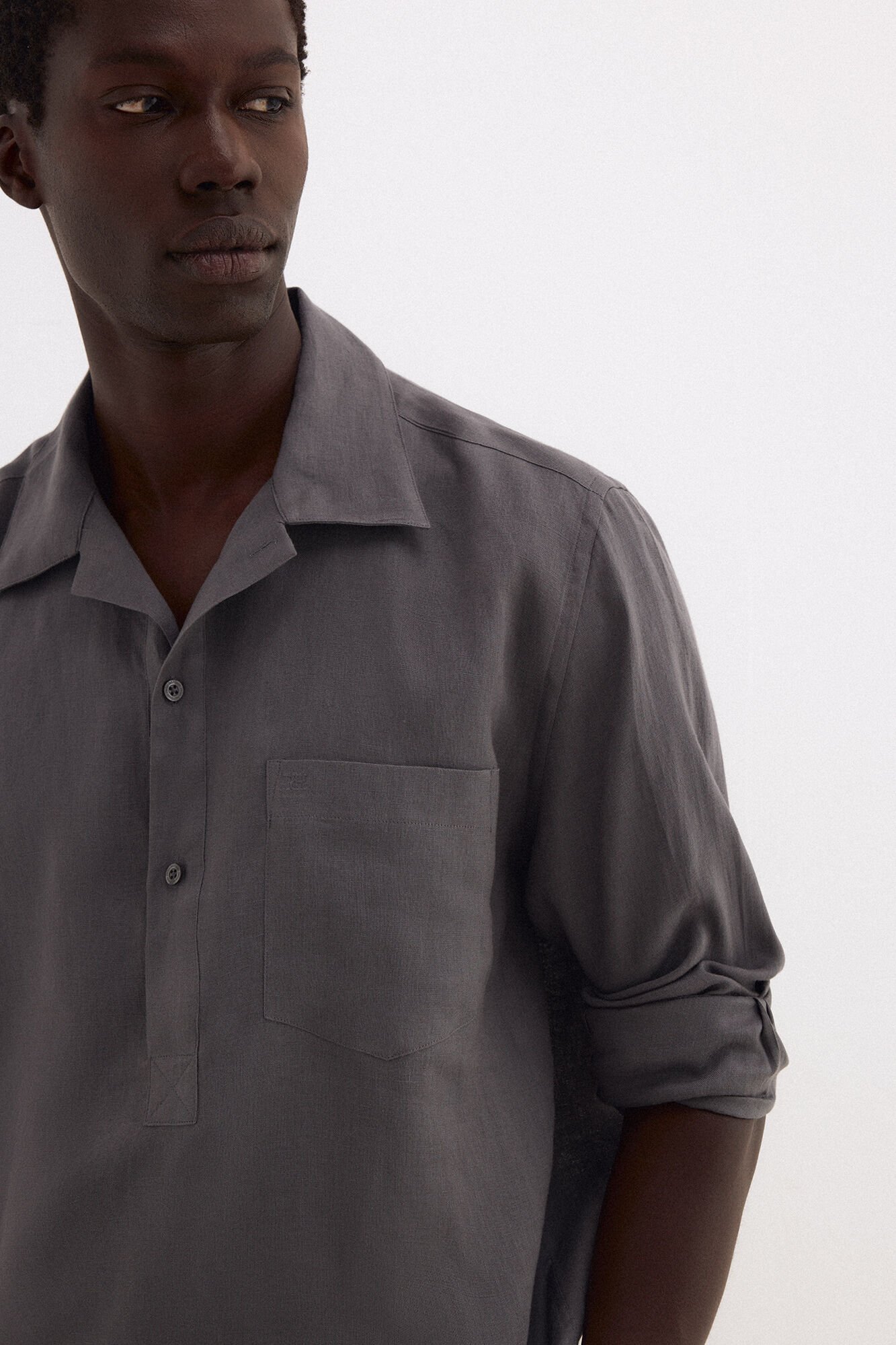 Pedro del Hierro Plain linen T-shirt Grey
