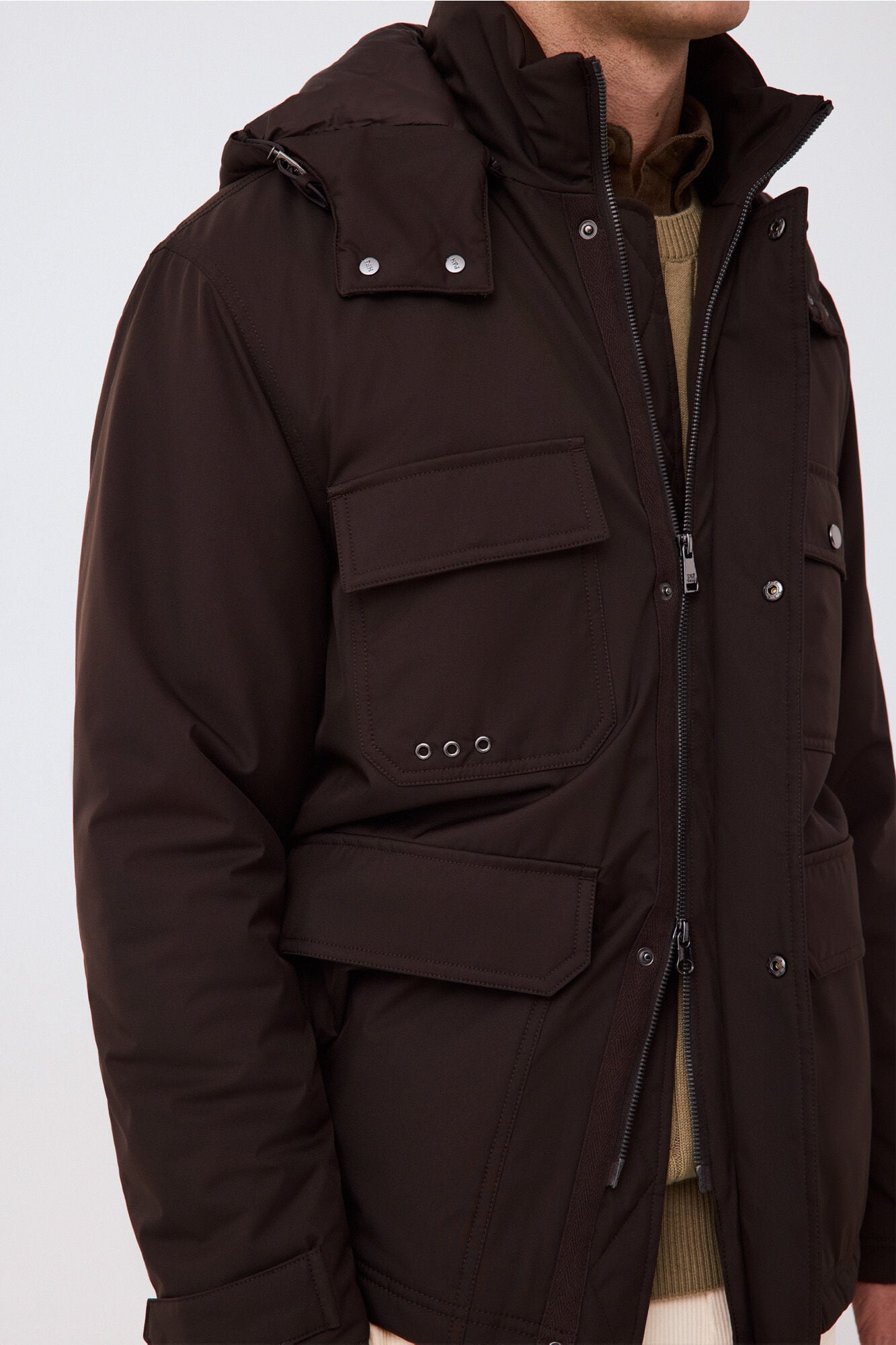 Pedro del Hierro Four-pocket field jacket Brown