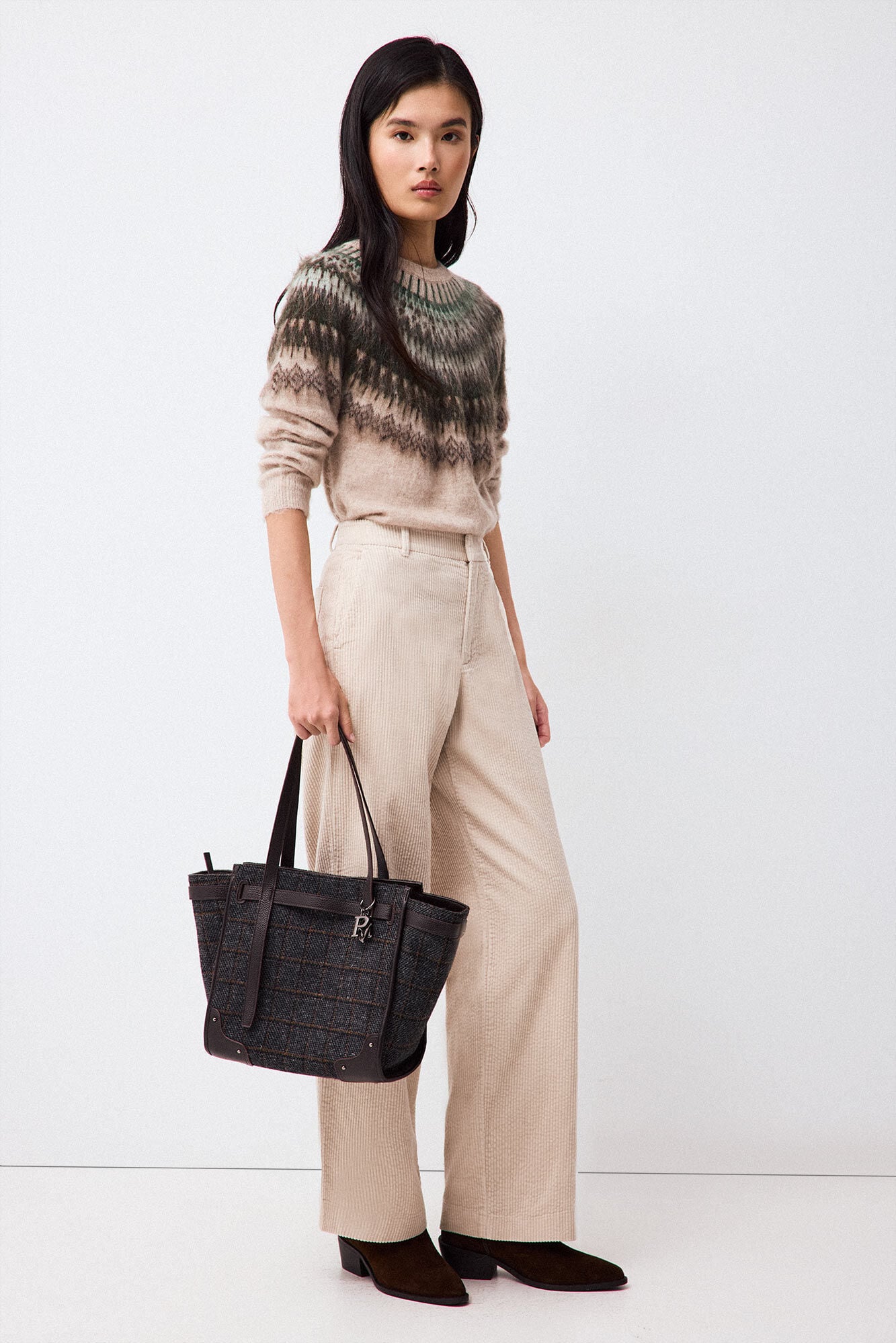 Pedro del Hierro Plaid shopper bag
