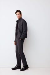 Pedro del Hierro Regular fit chino trousers with elasticated waist Grey