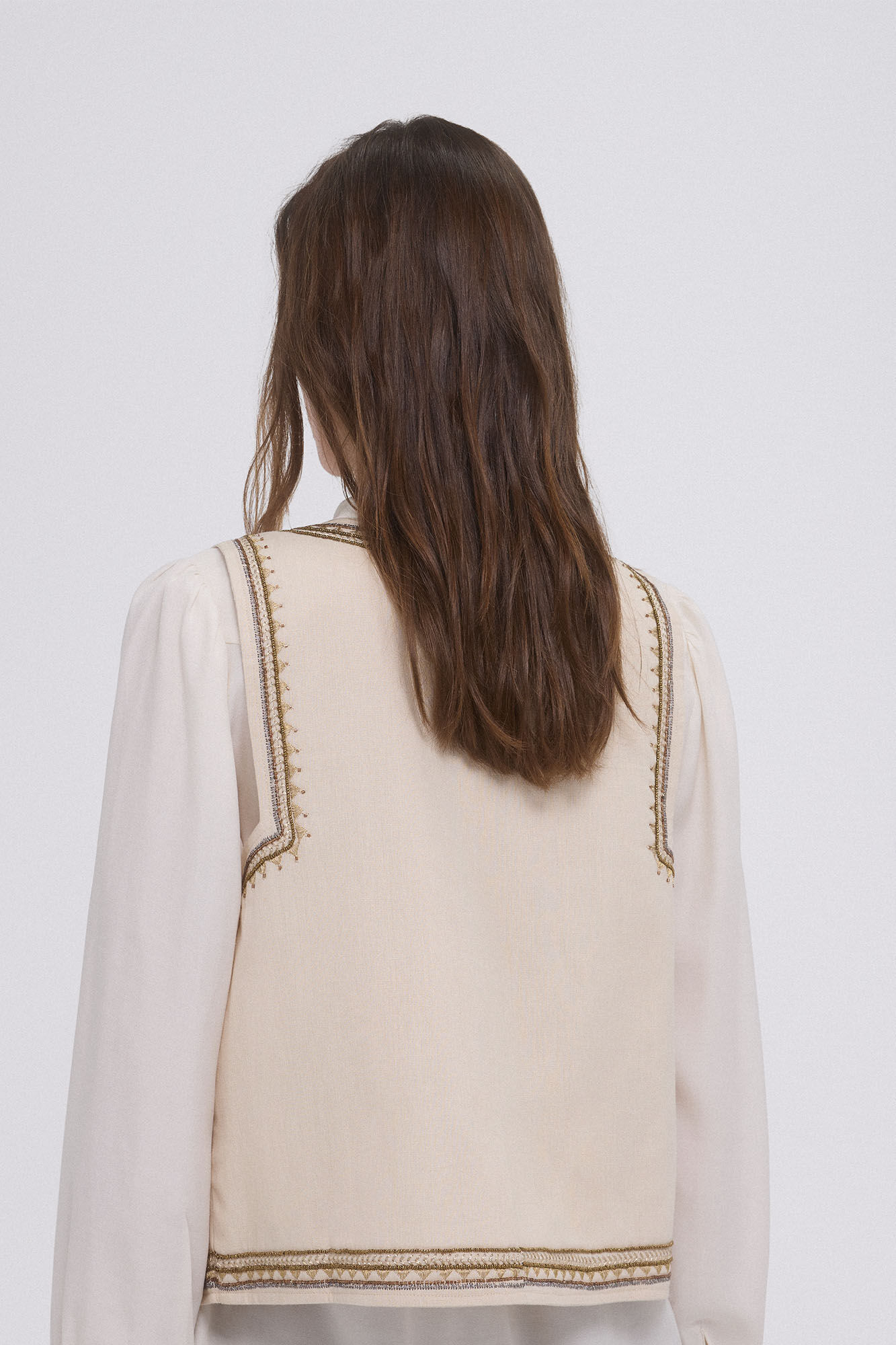 Pedro del Hierro Embroidered waistcoat Beige