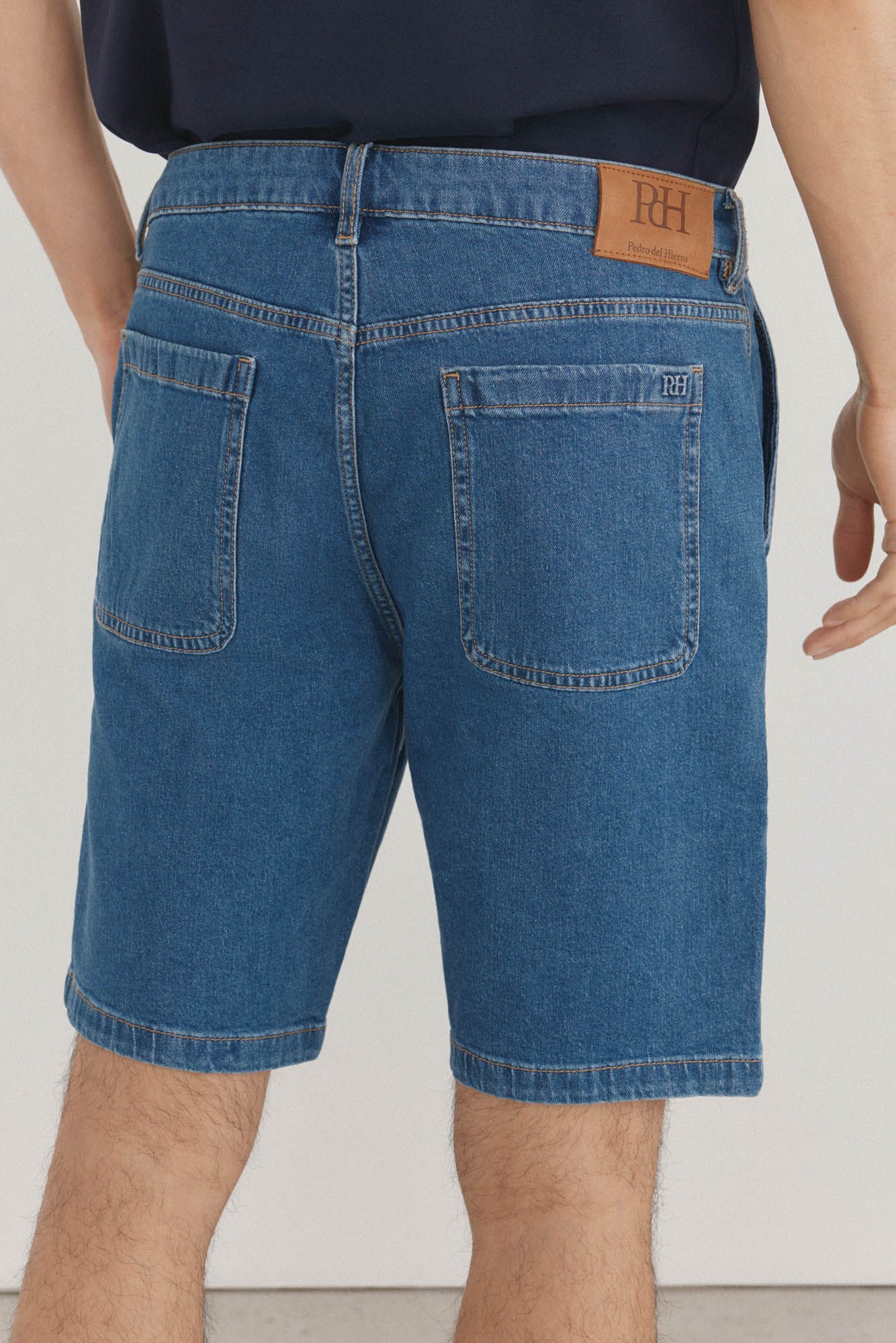Pedro del Hierro Regular fit denim Bermuda shorts Blue