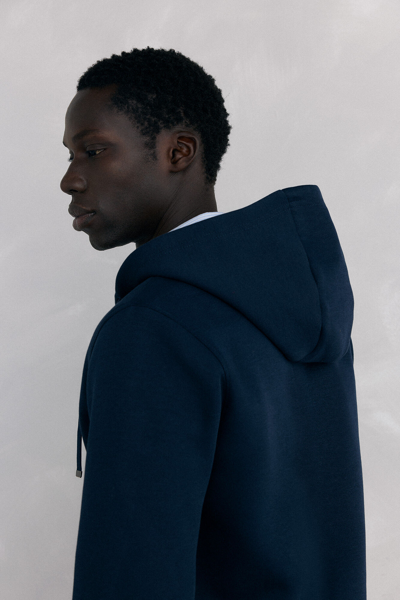 Pedro del Hierro Hoodie with technical fabric Blue
