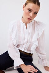 Pedro del Hierro Fluid ruffle blouse White