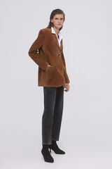 Pedro del Hierro Camel suede blazer Brown
