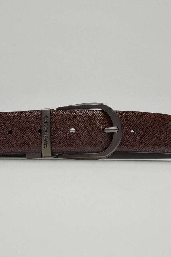 Pedro del Hierro Reversible leather dress belt Black