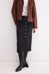 Pedro del Hierro Falda vaquera gris botones Gris