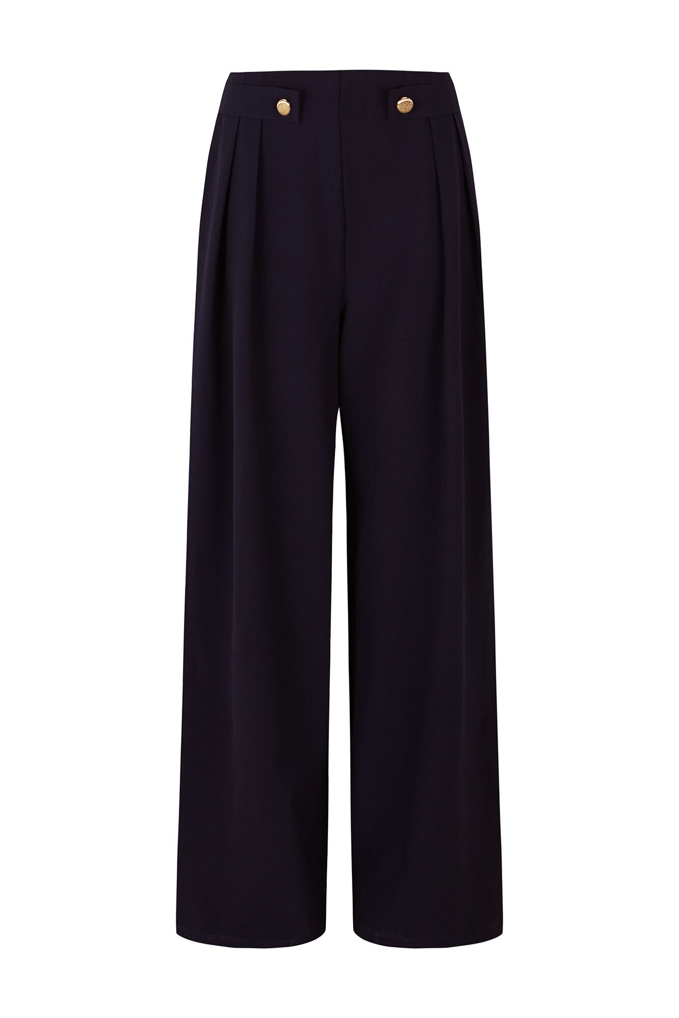 Pedro del Hierro Navy crepe trousers Blue