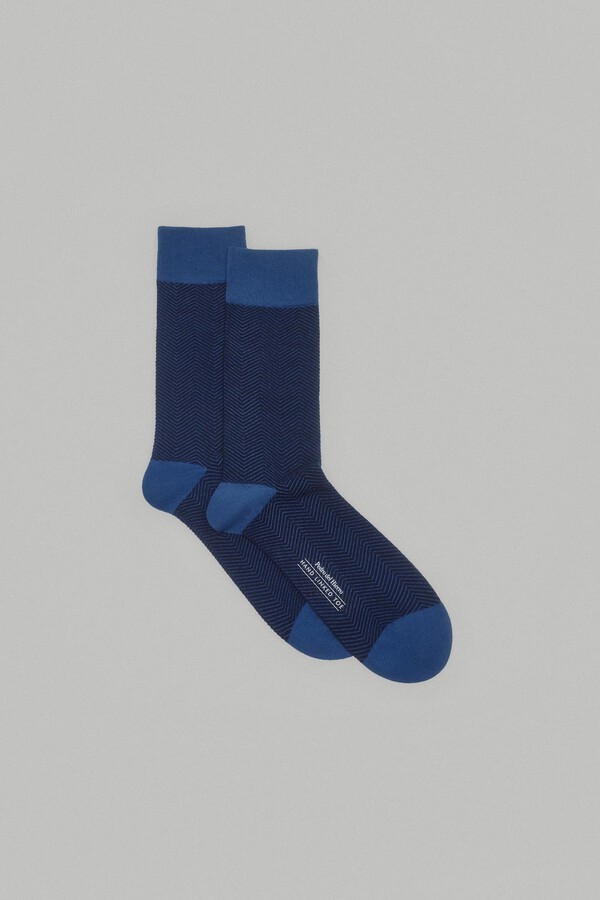 Pedro del Hierro Casual herringbone socks Blue
