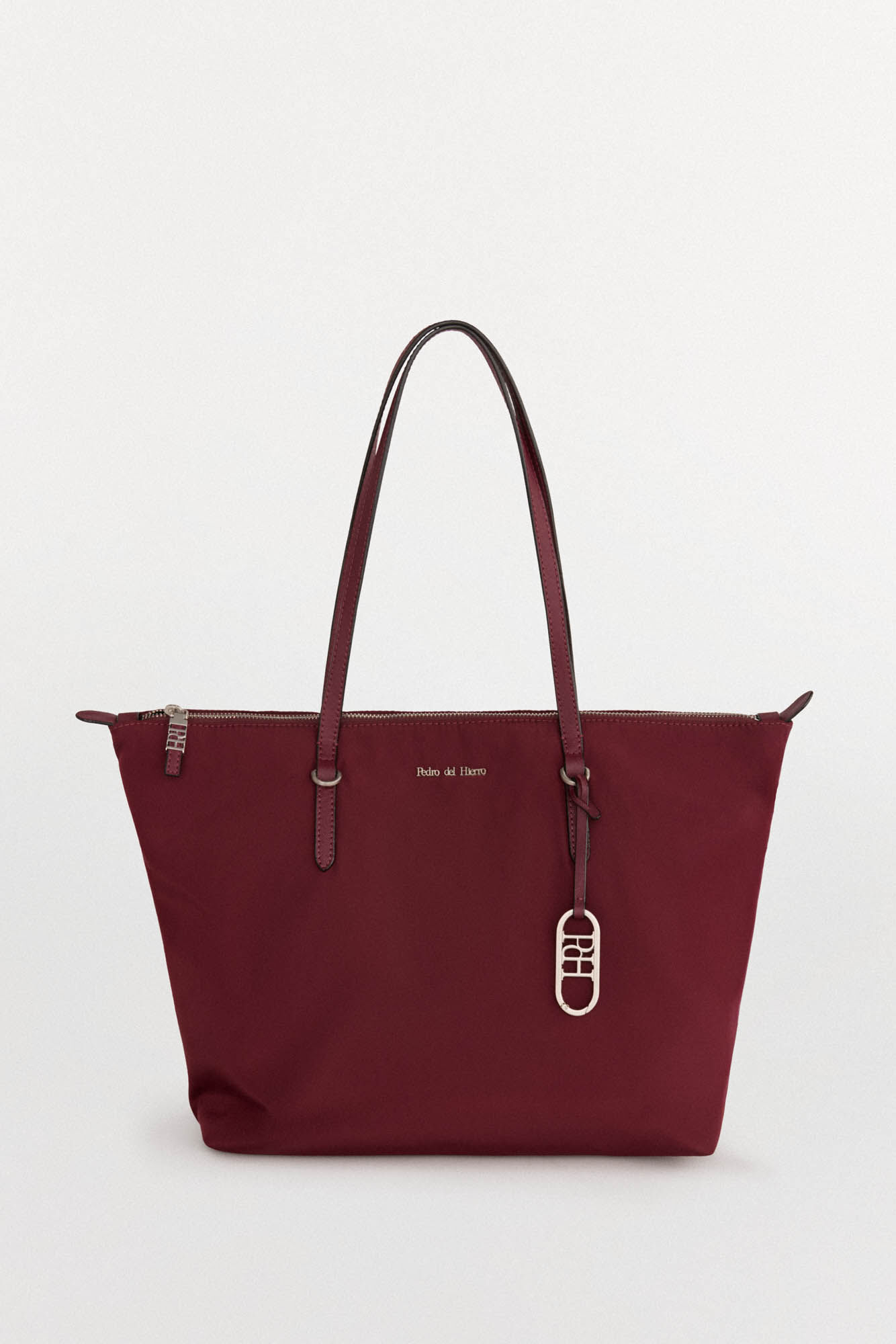 Pedro del Hierro Bolsa de compras de nylon com fecho-&eacute;clair Bordeaux